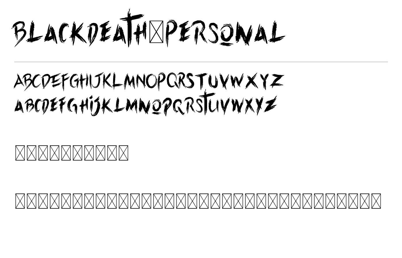 Blackdeath-Personal Font preview