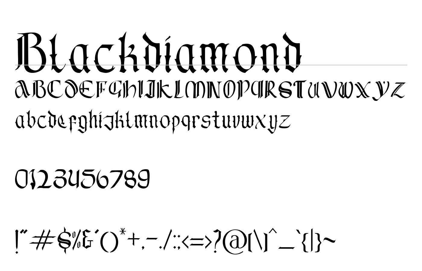 Blackdiamond Font preview