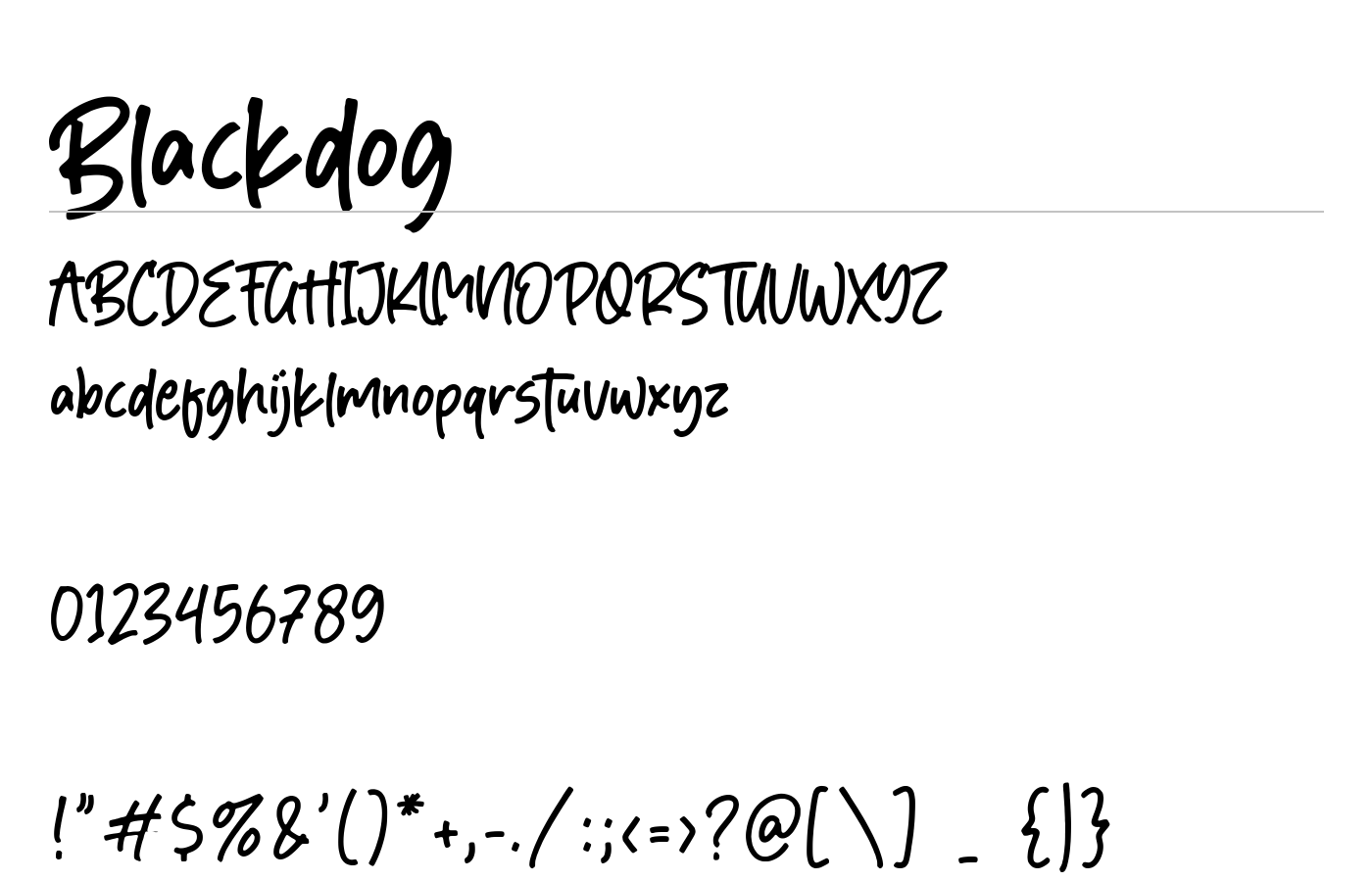 Blackdog Font preview