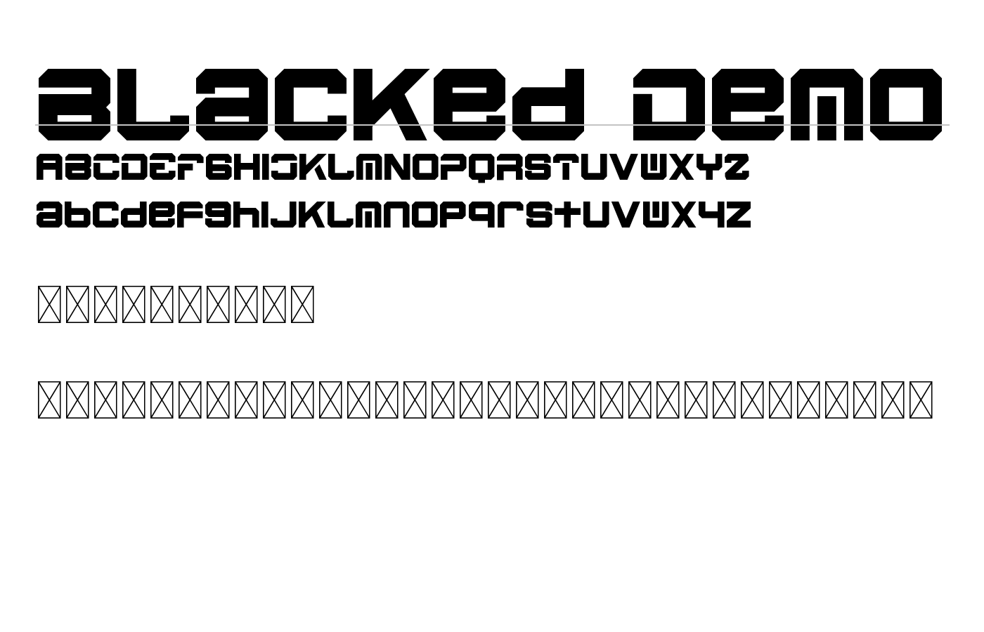 Blacked Demo Font preview