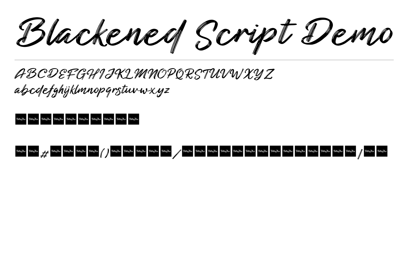 Blackened Font preview