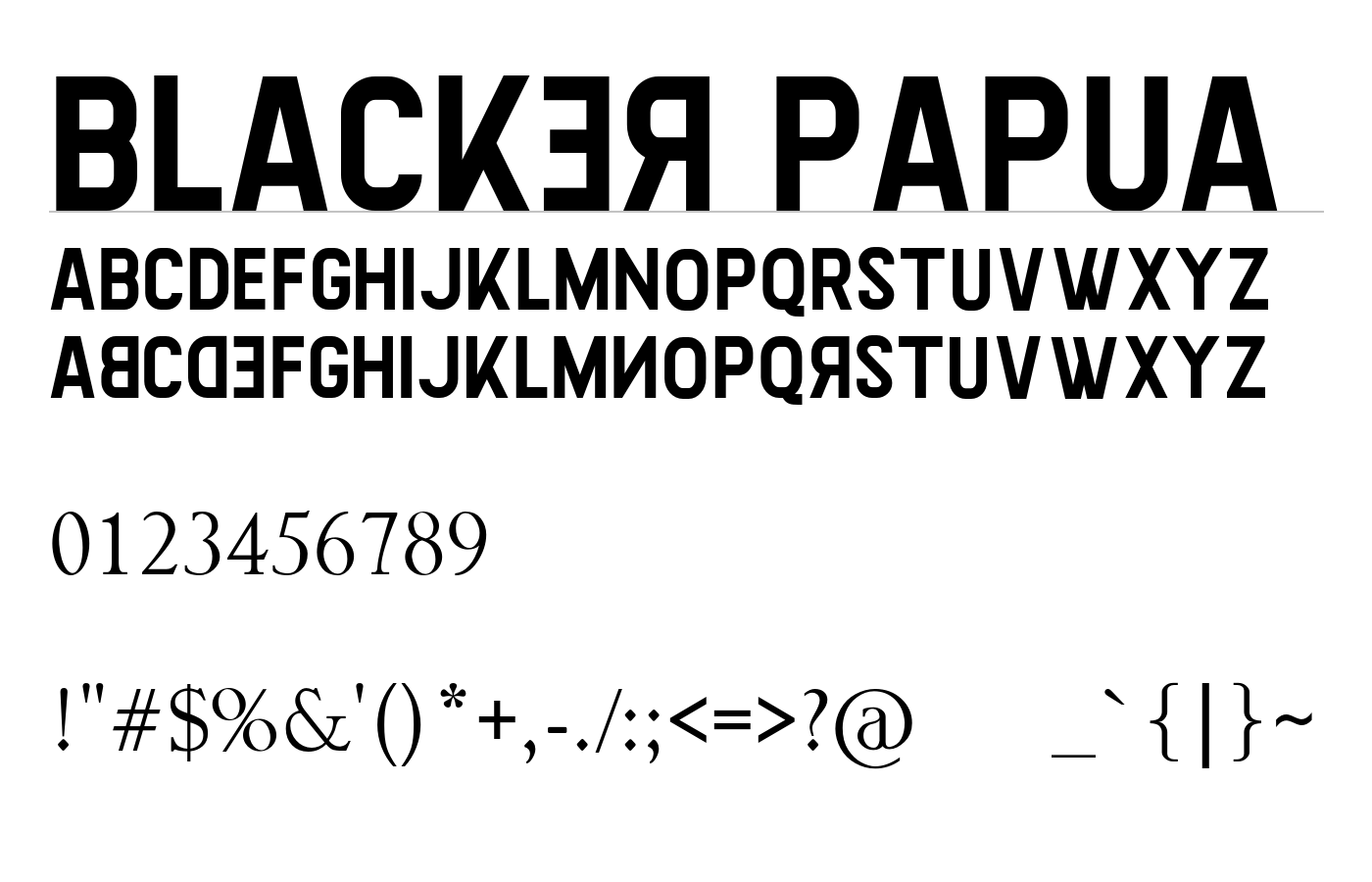 Blacker Papua Font preview