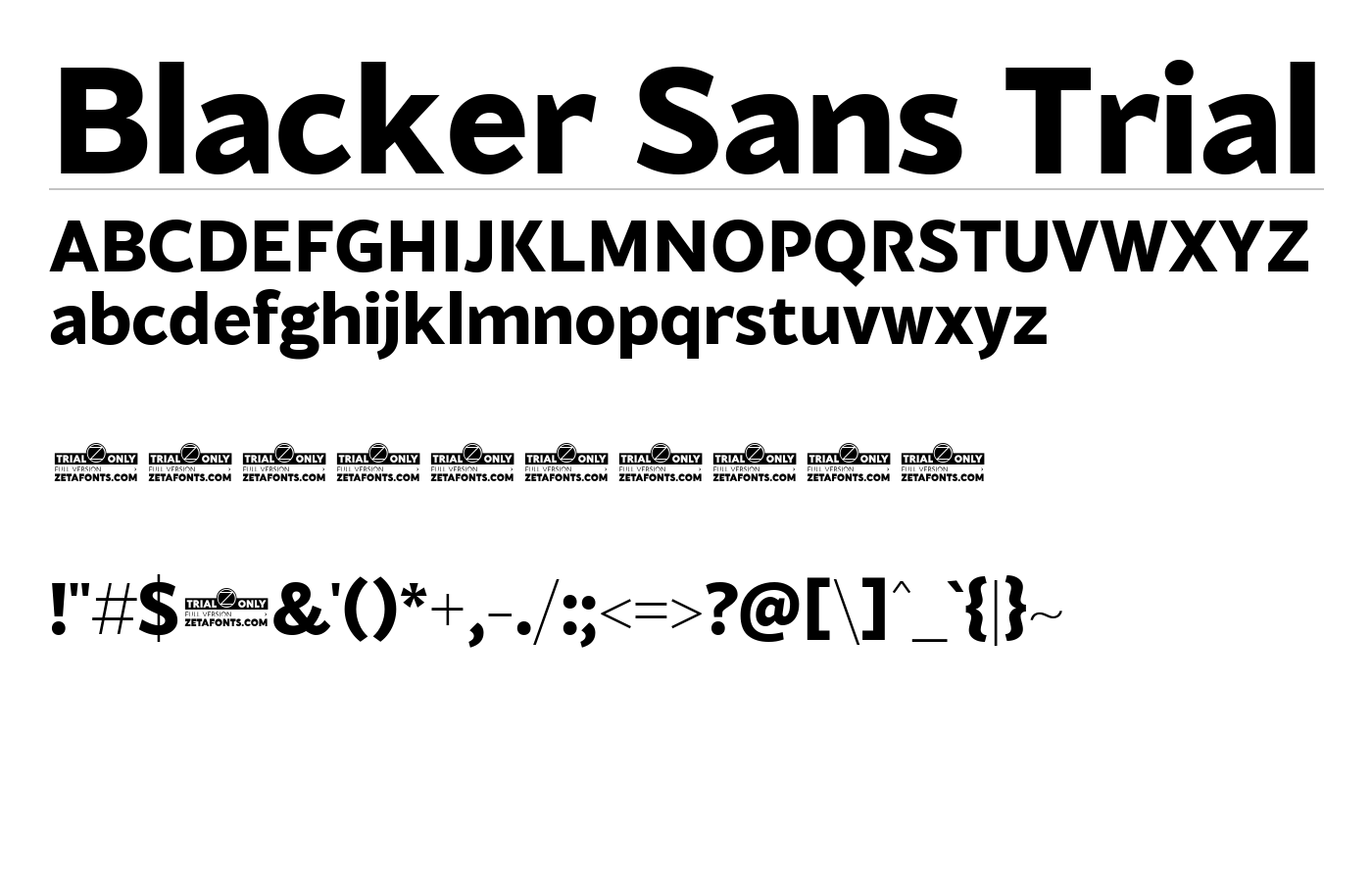 Blacker Sans Trial Font preview