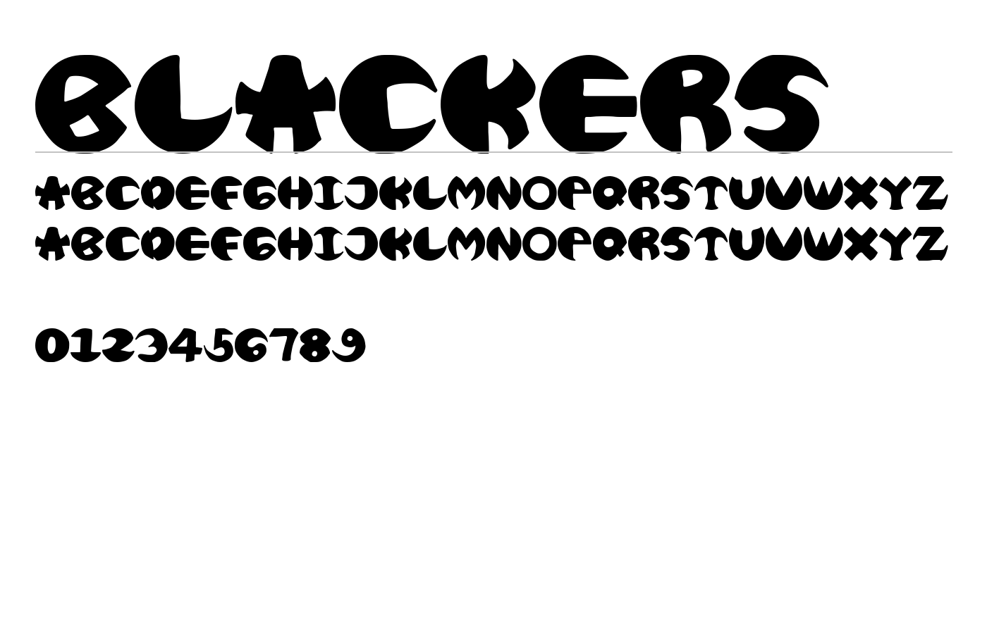 BLACKERS Font preview