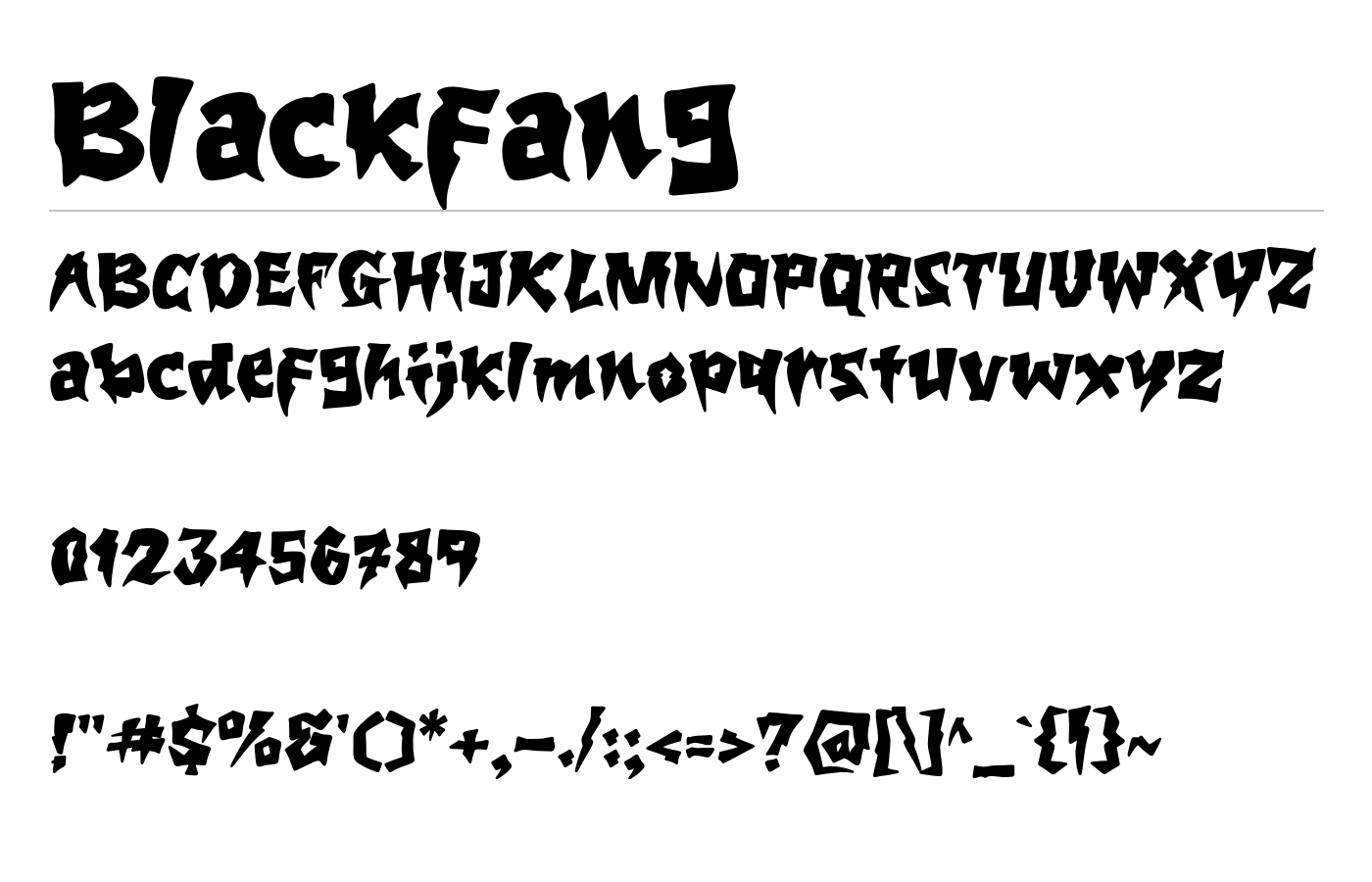 Blackfang Font preview