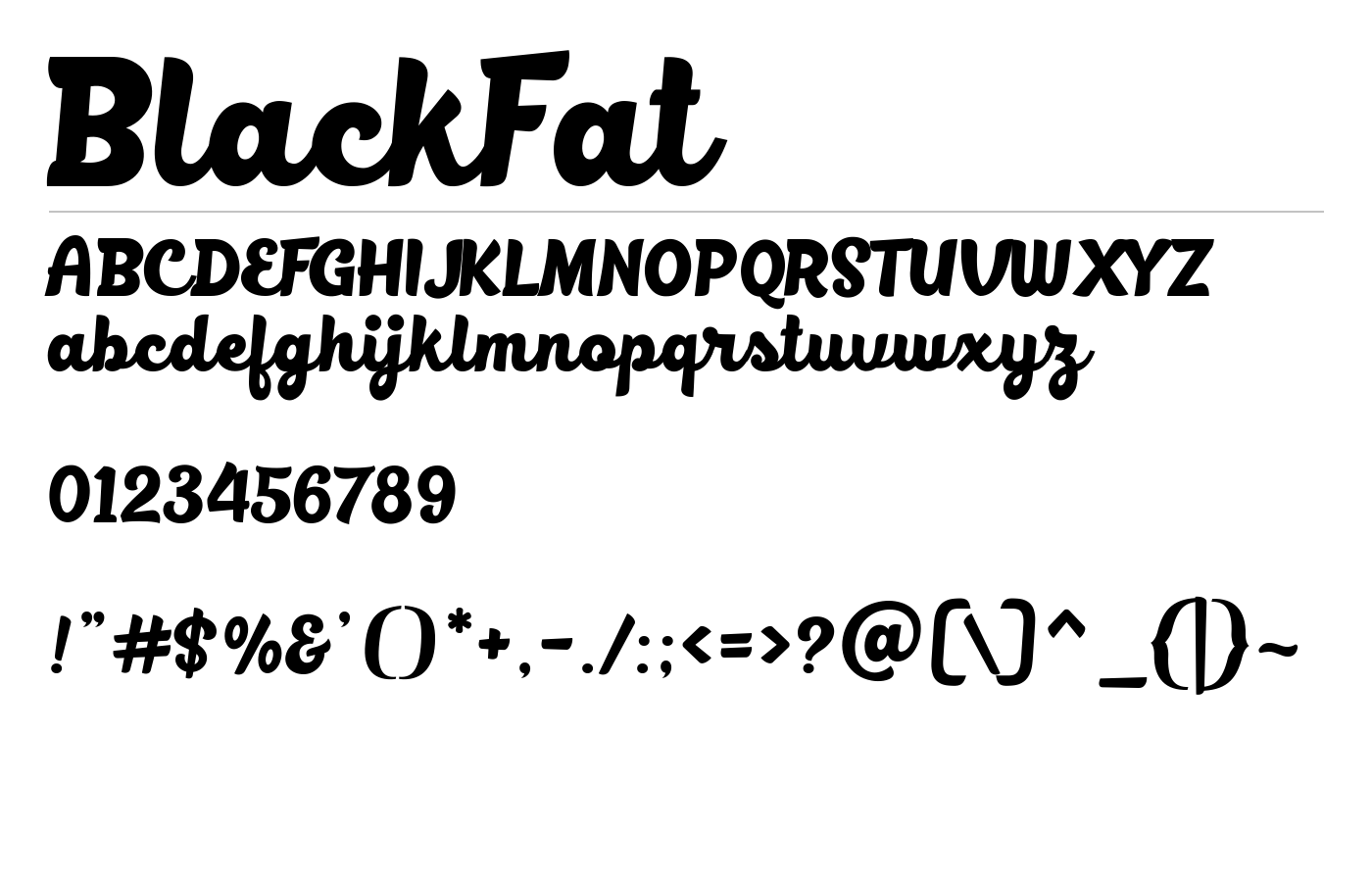BlackFat Font preview