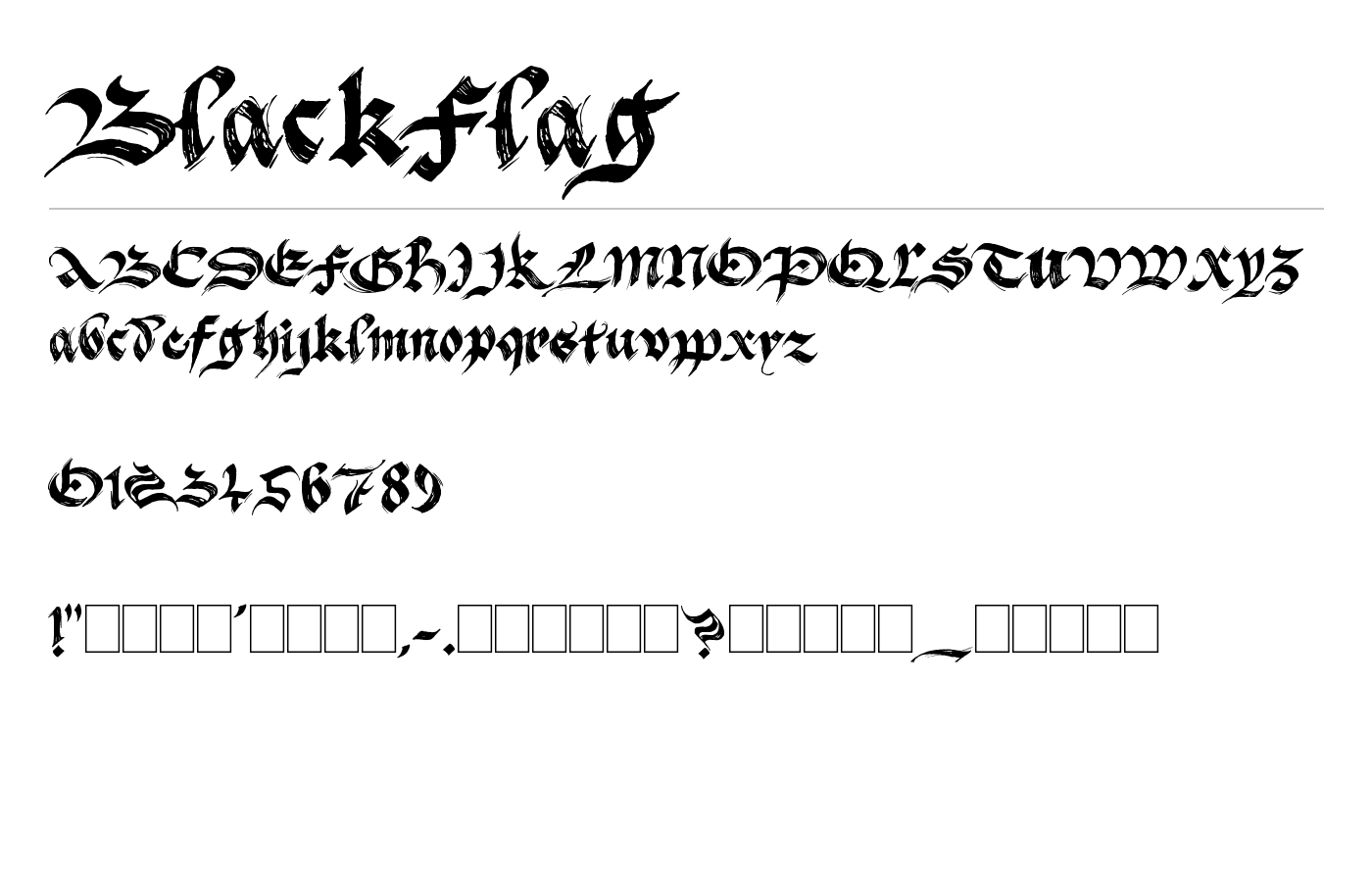 BlackFlag Font preview