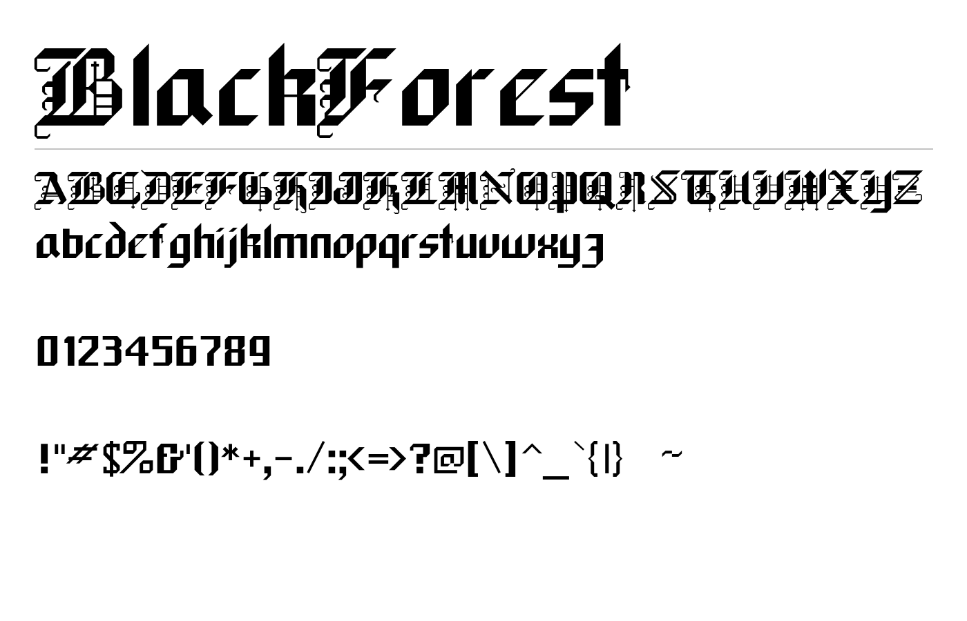 BlackForest Font preview