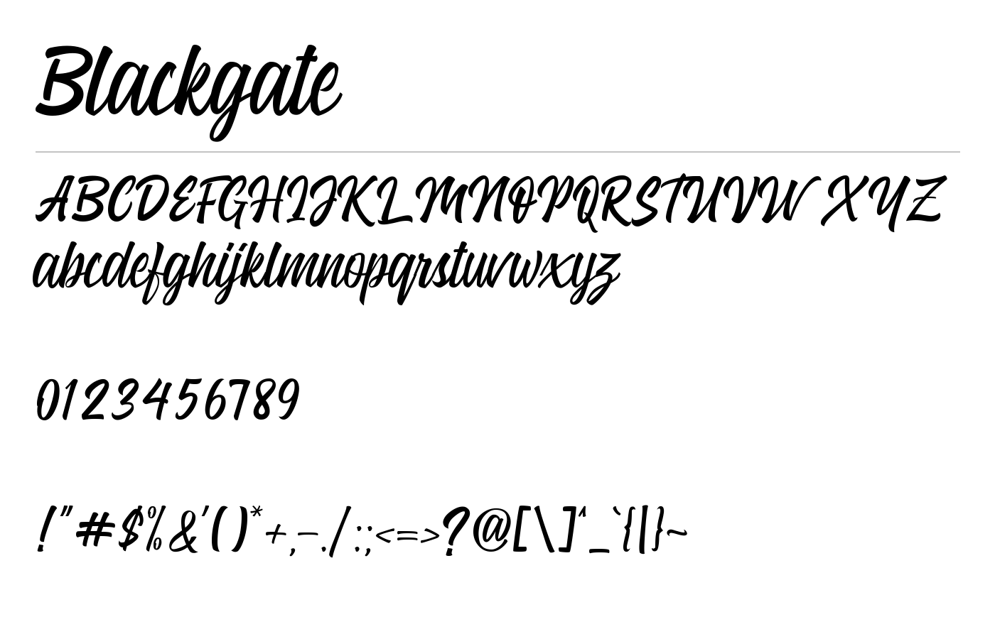 Blackgate Font preview