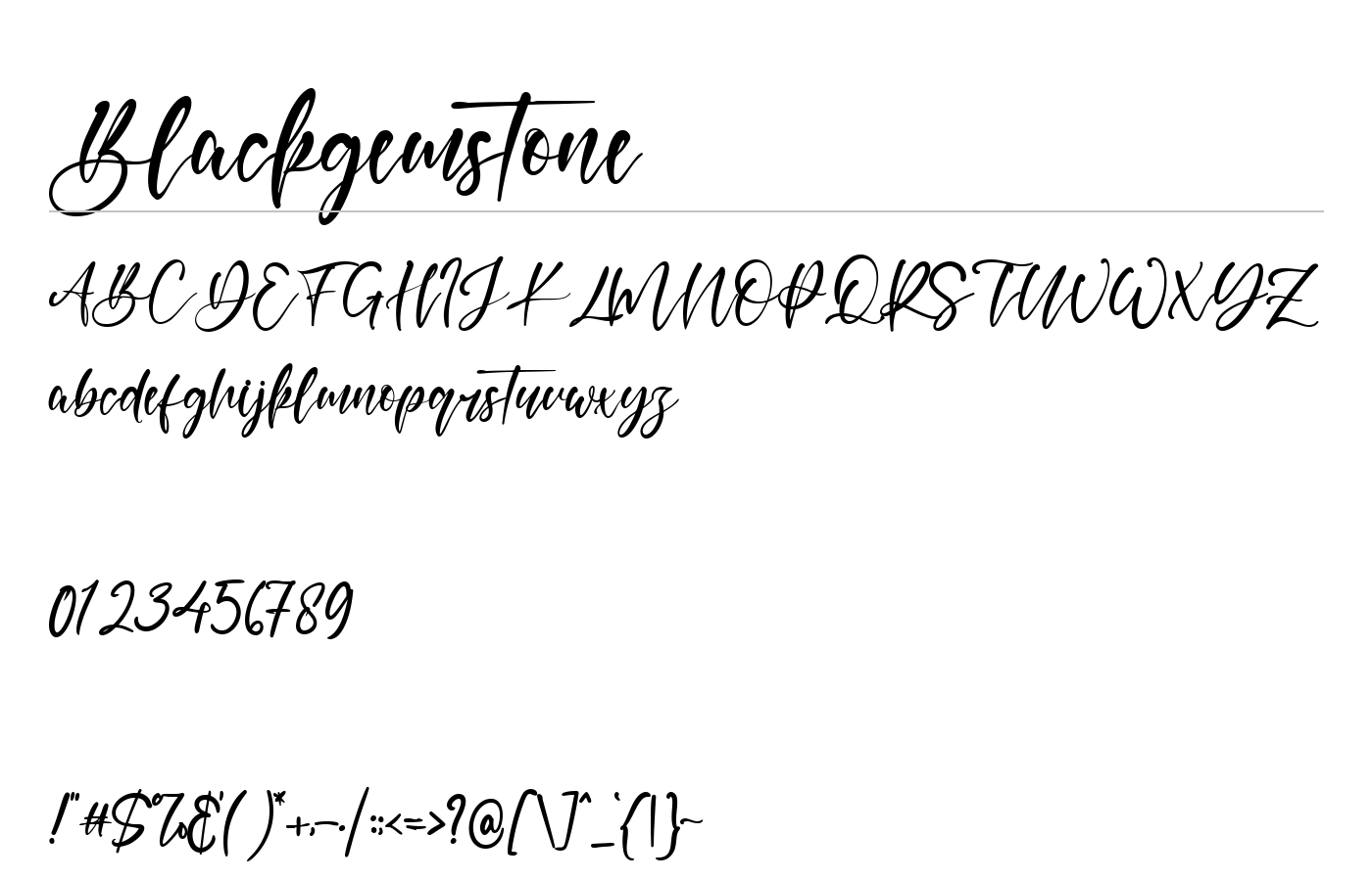 Blackgemstone Font preview