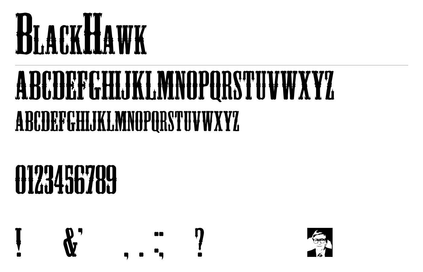 BlackHawk Font preview