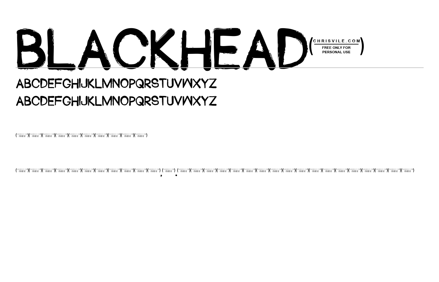 Blackhead Font preview