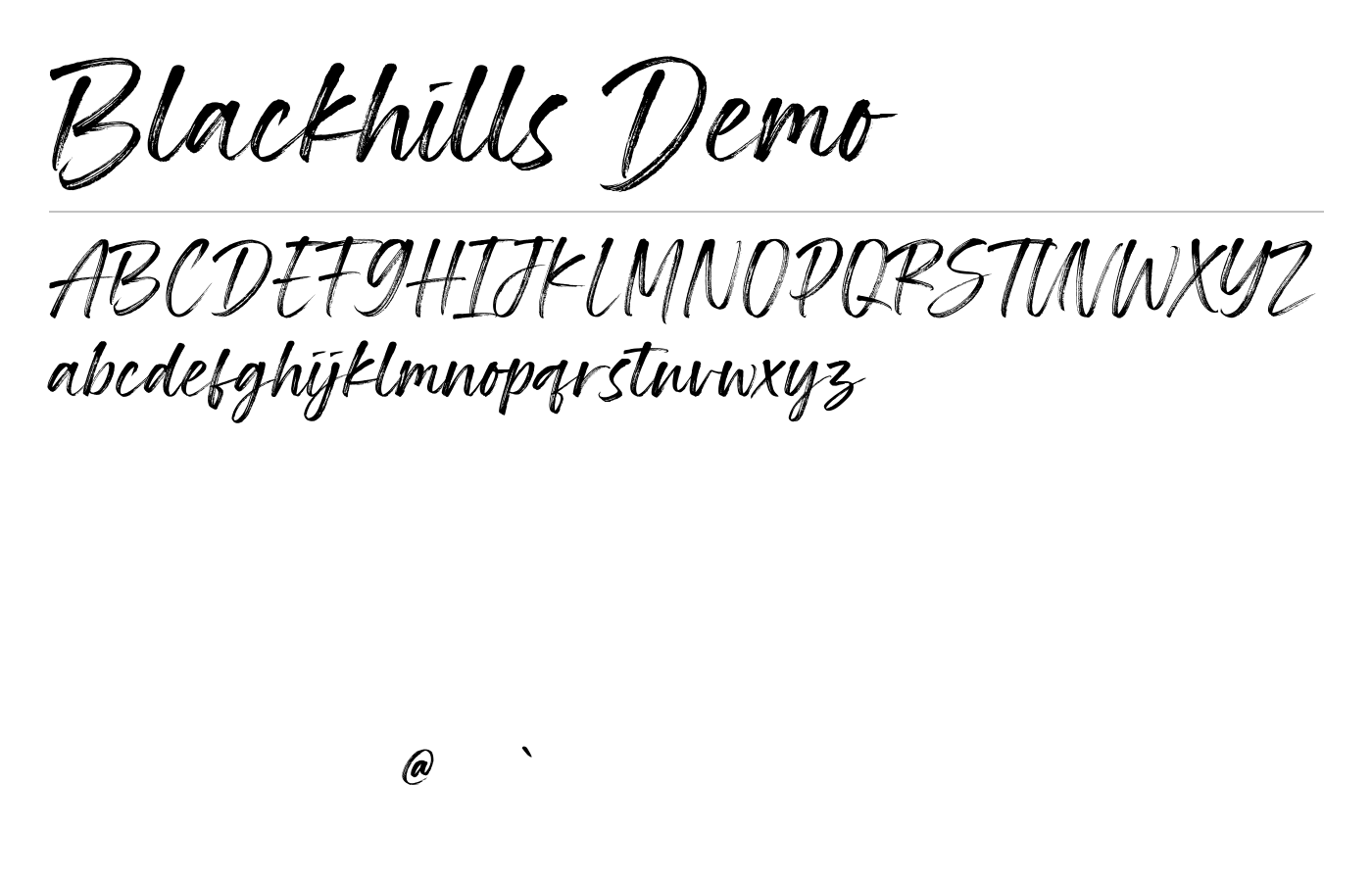 Blackhills Demo Font preview