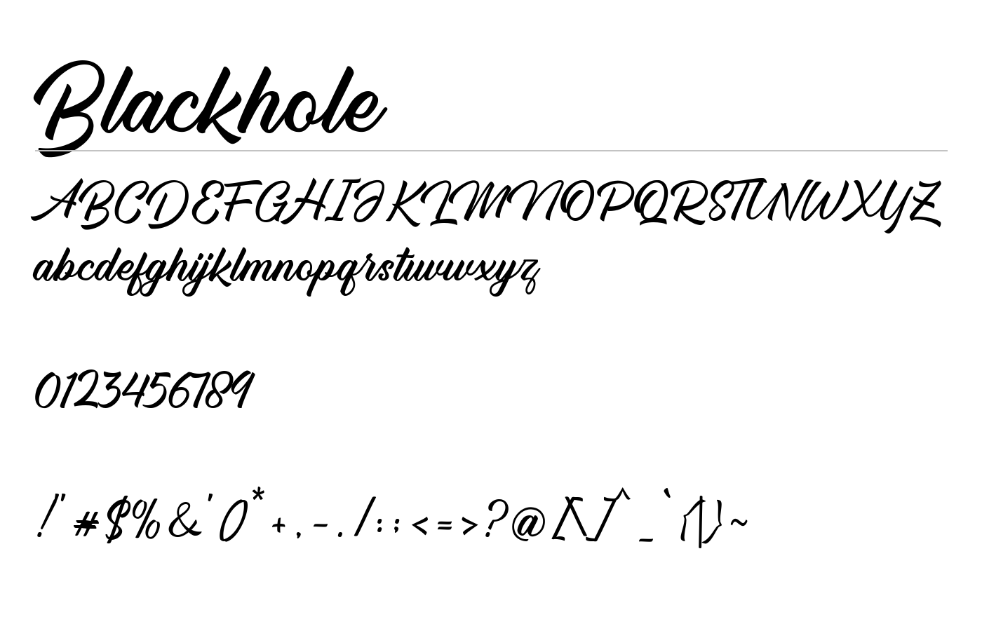 Blackhole Font preview