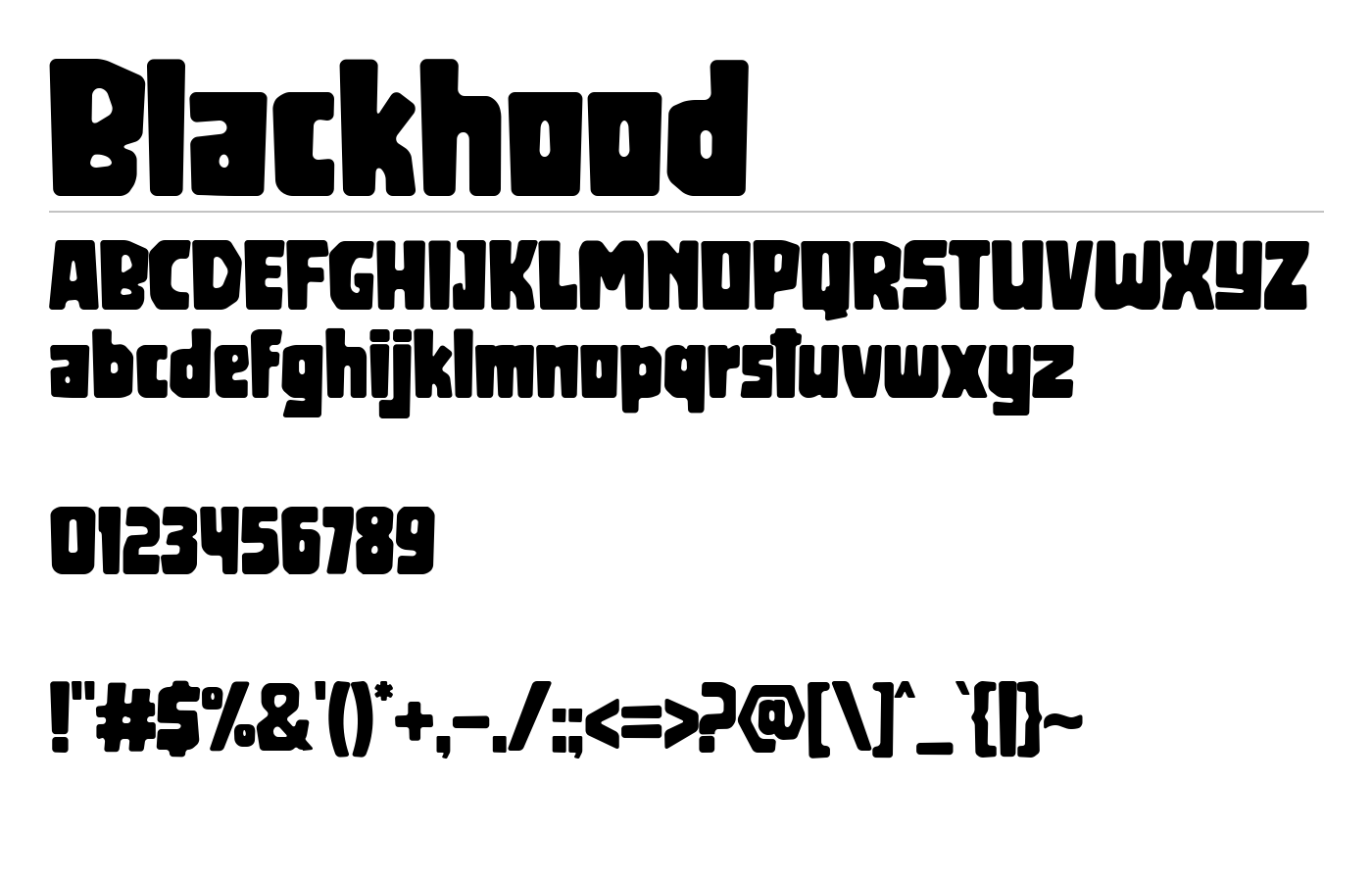Blackhood Font preview