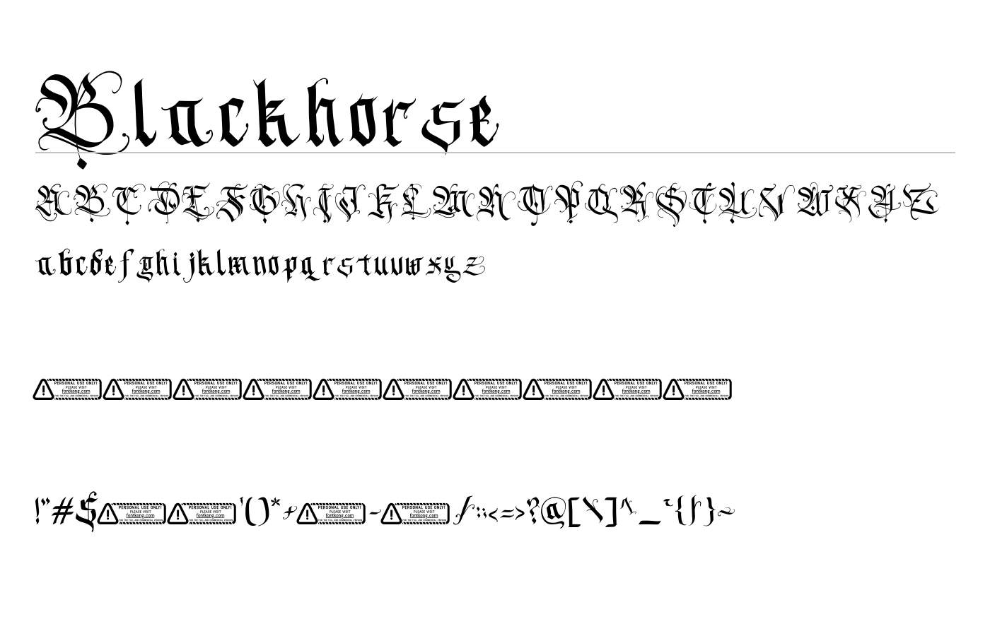 Blackhorse Font preview