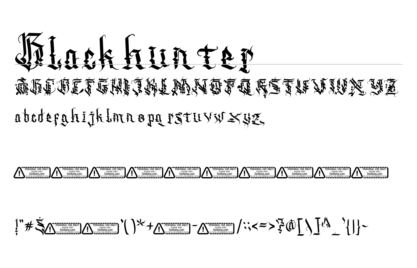 Blackhunter Font preview
