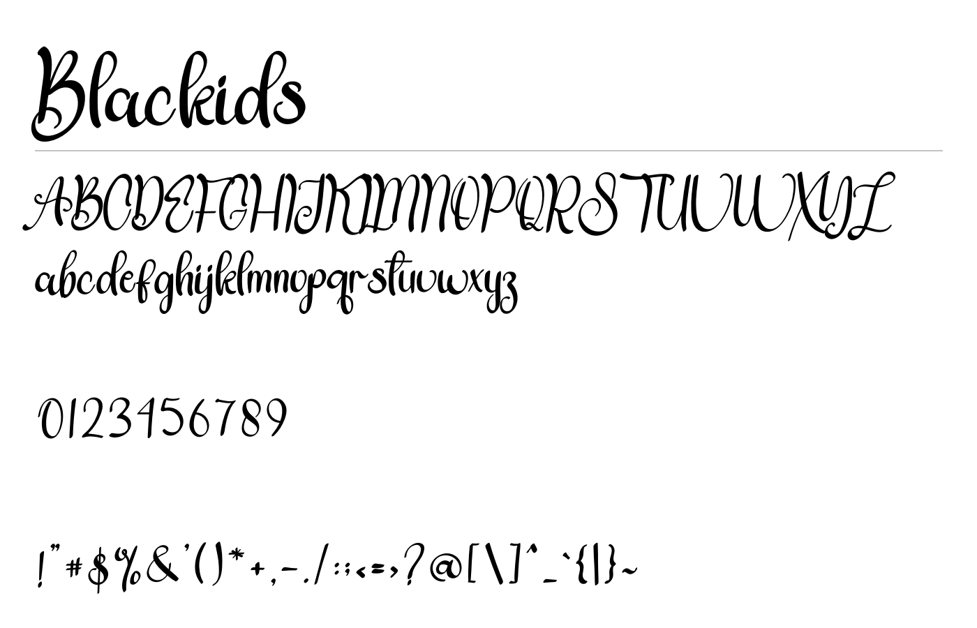 Blackids Font preview