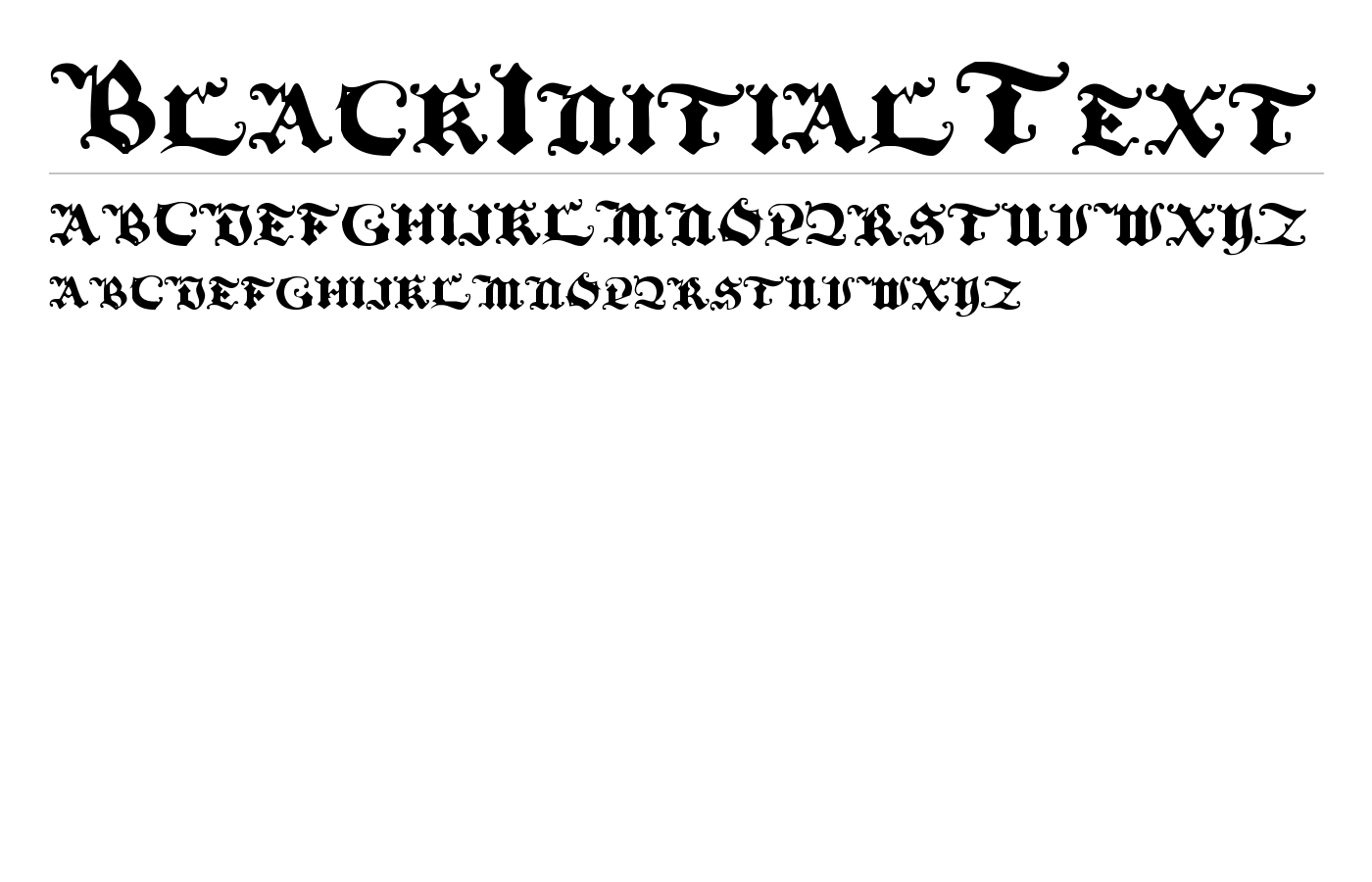 BlackInitialText Font preview
