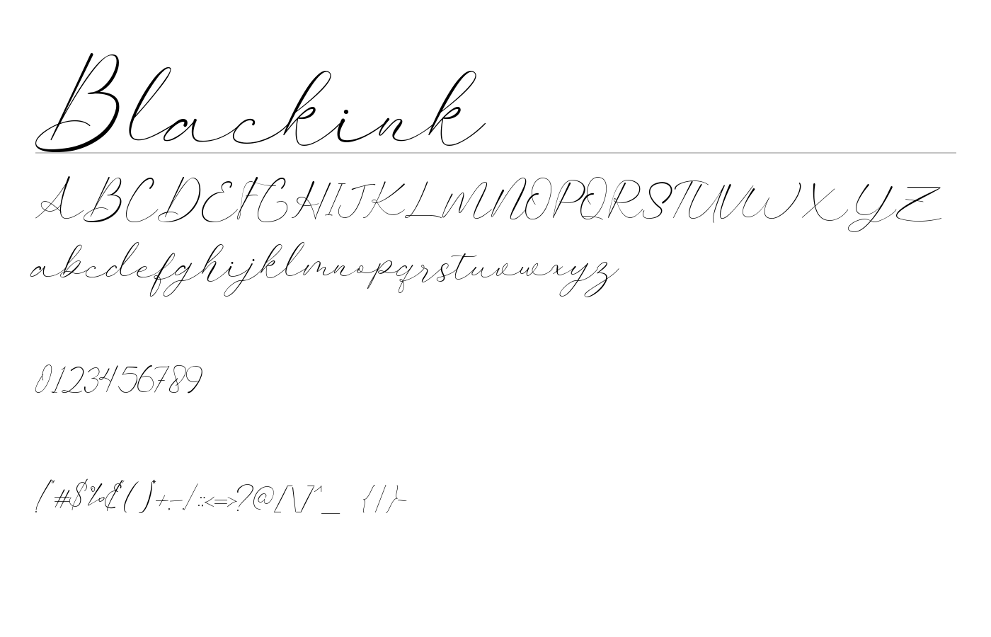 Blackink Font preview