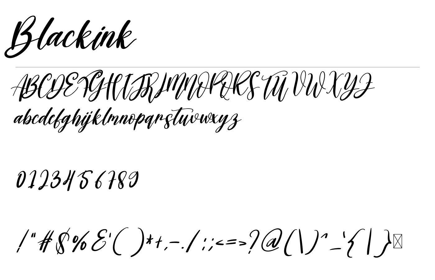 Blackink Font preview