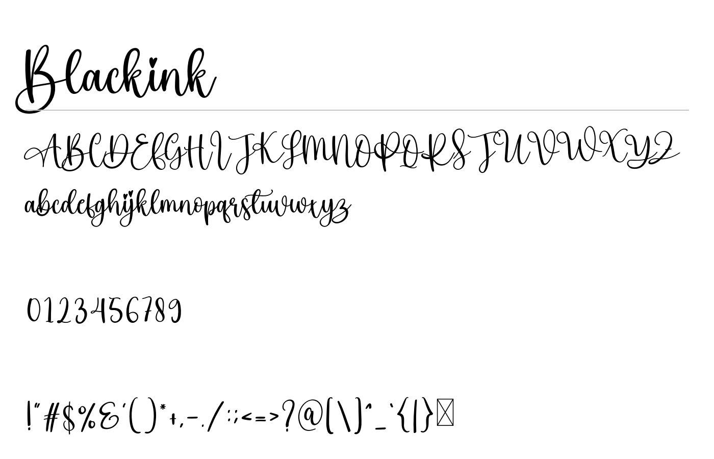 Blackink Font preview
