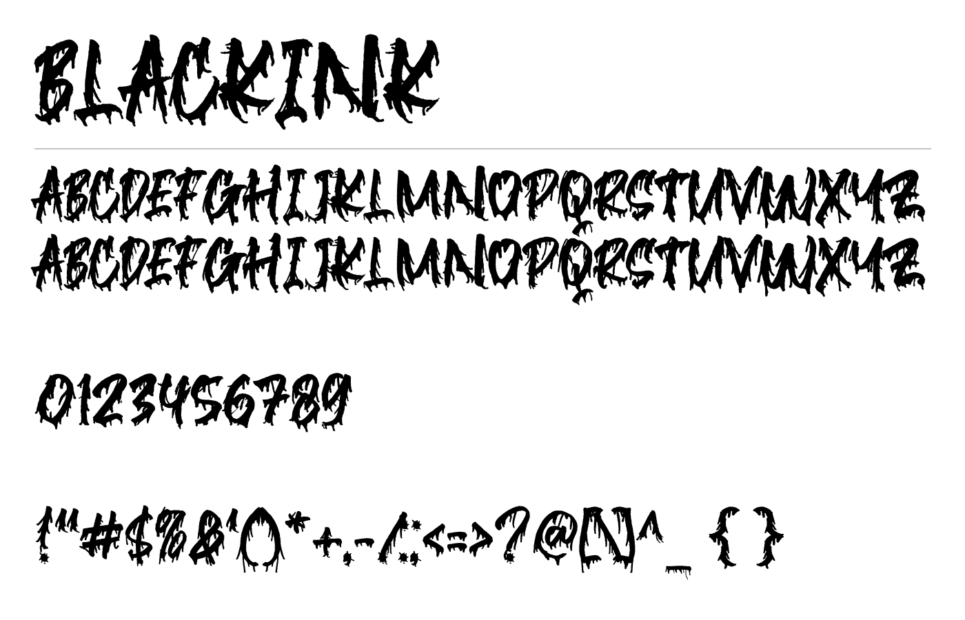 Blackink Font preview