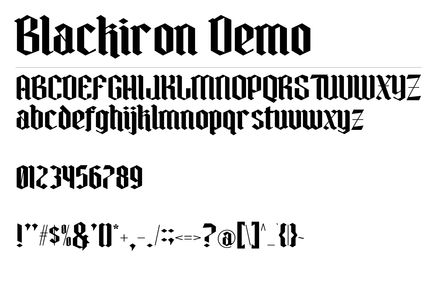 Blackiron Demo Font preview