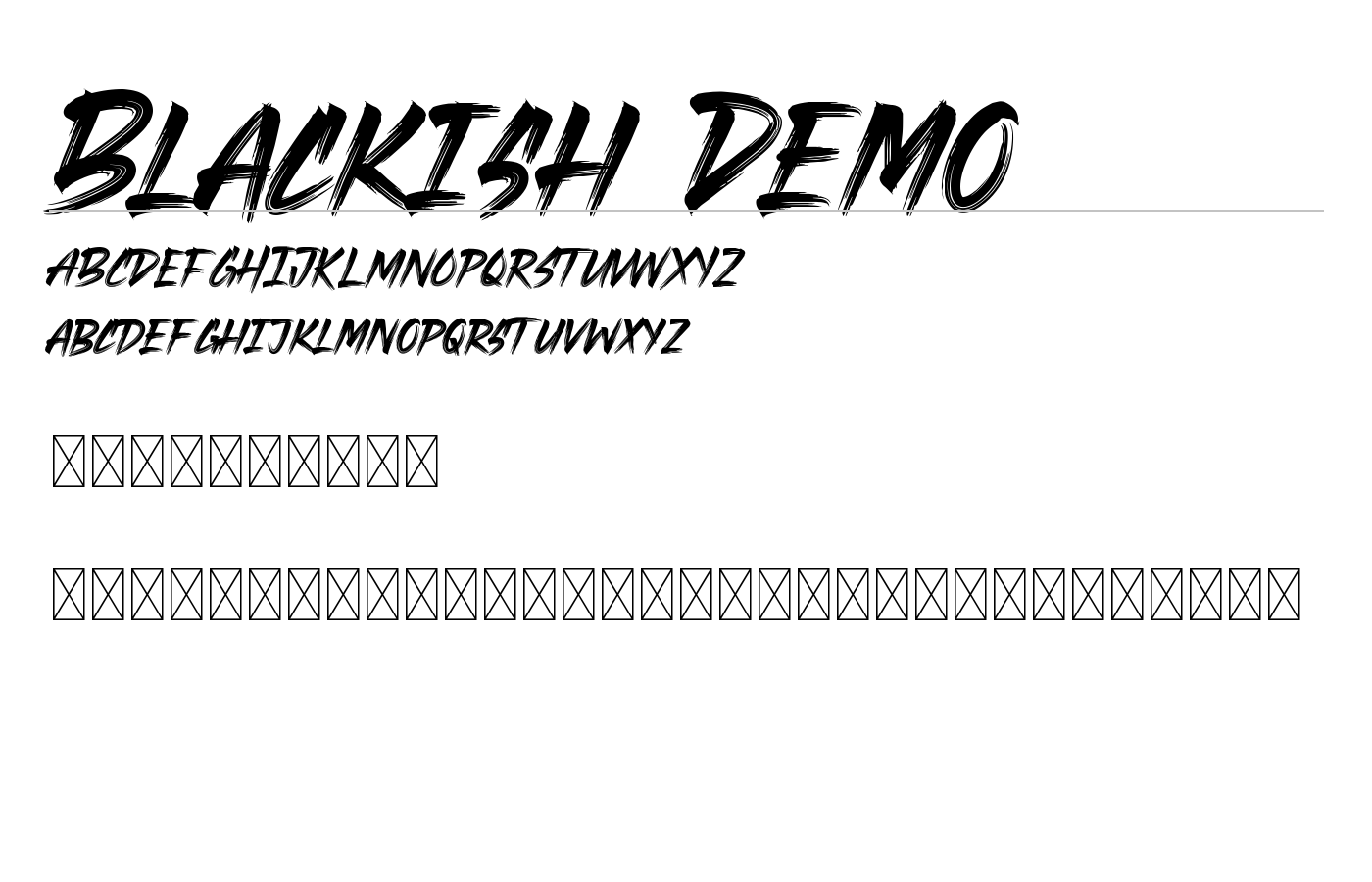 Blackish Demo Font preview
