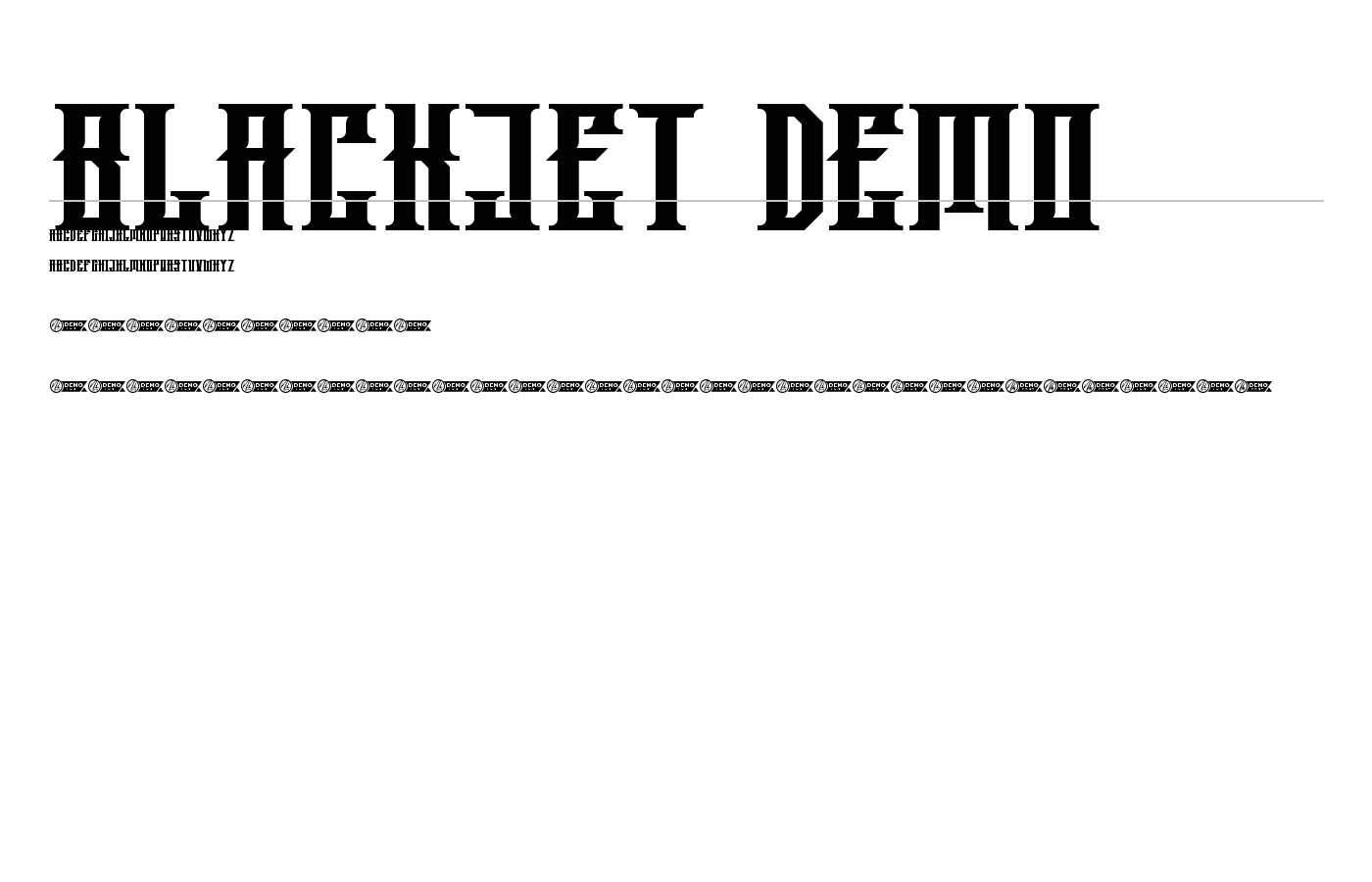 Blackjet Demo Font preview