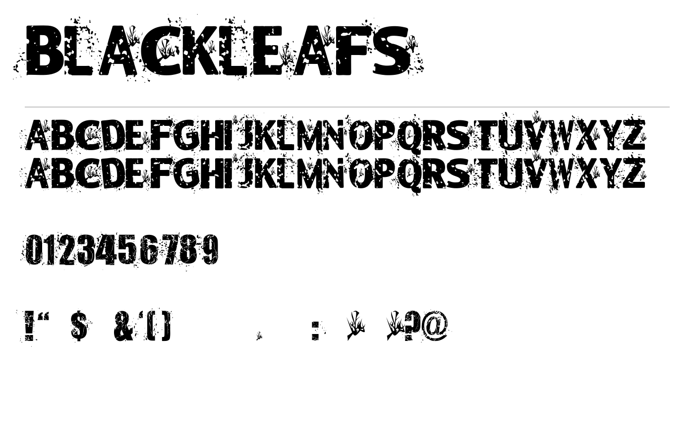 Blackleafs Font preview