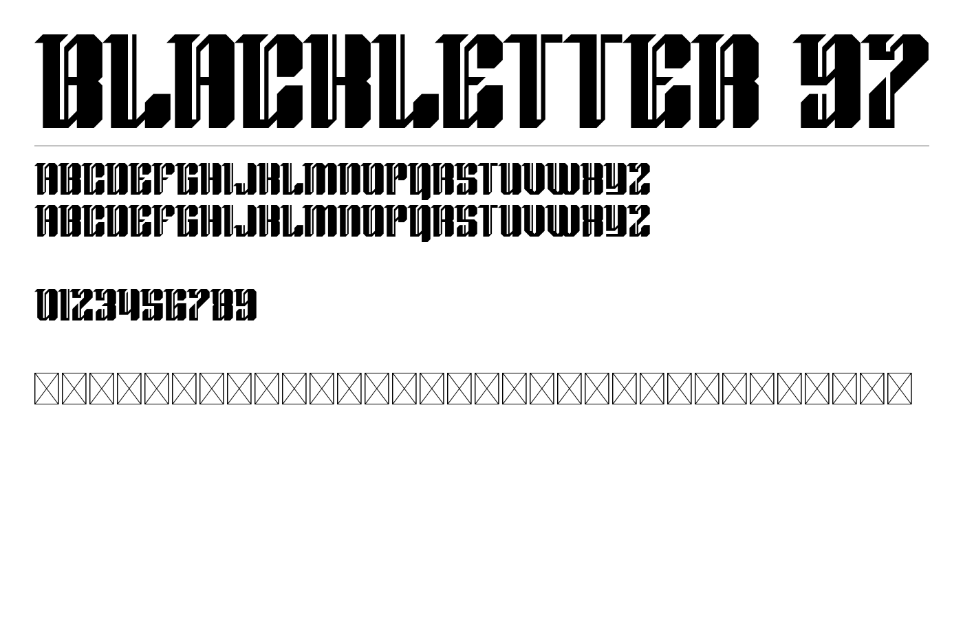 Blackletter 97 Font preview