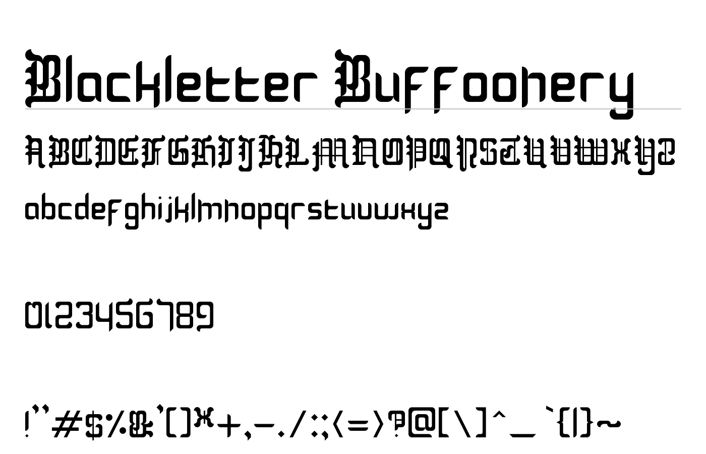 Blackletter Buffoonery Font preview