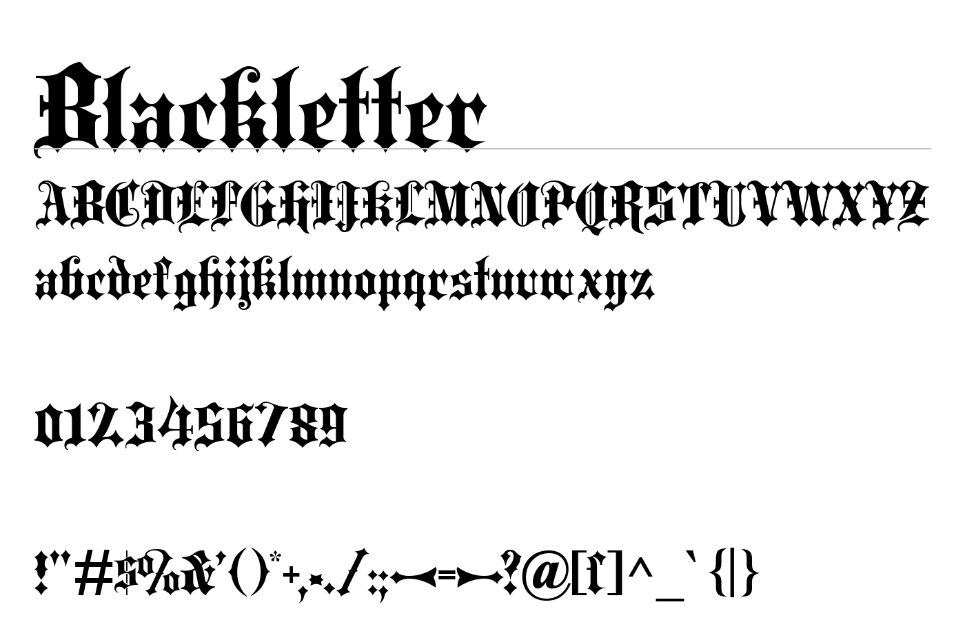 Blackletter Font preview