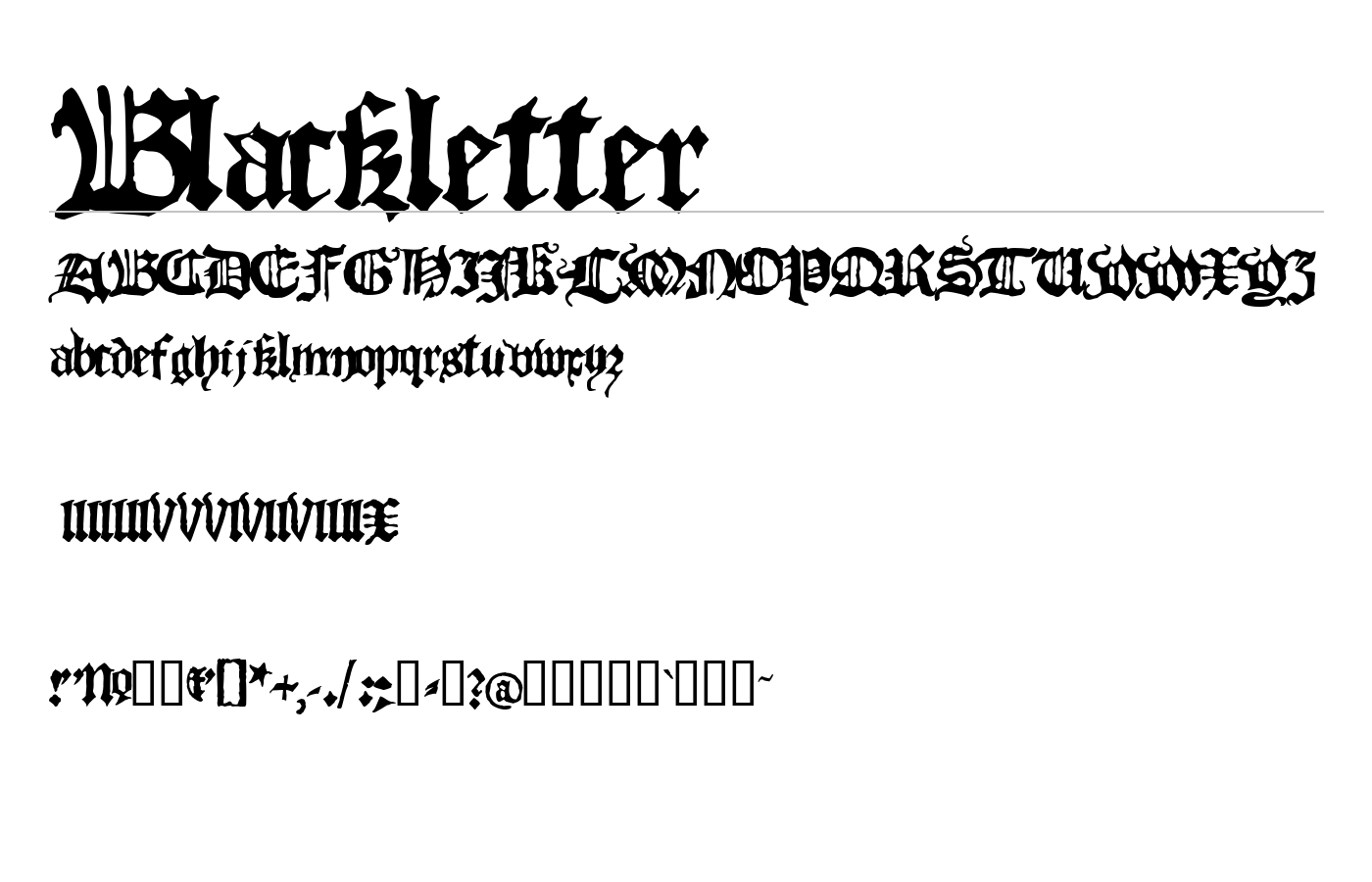Blackletter Font preview