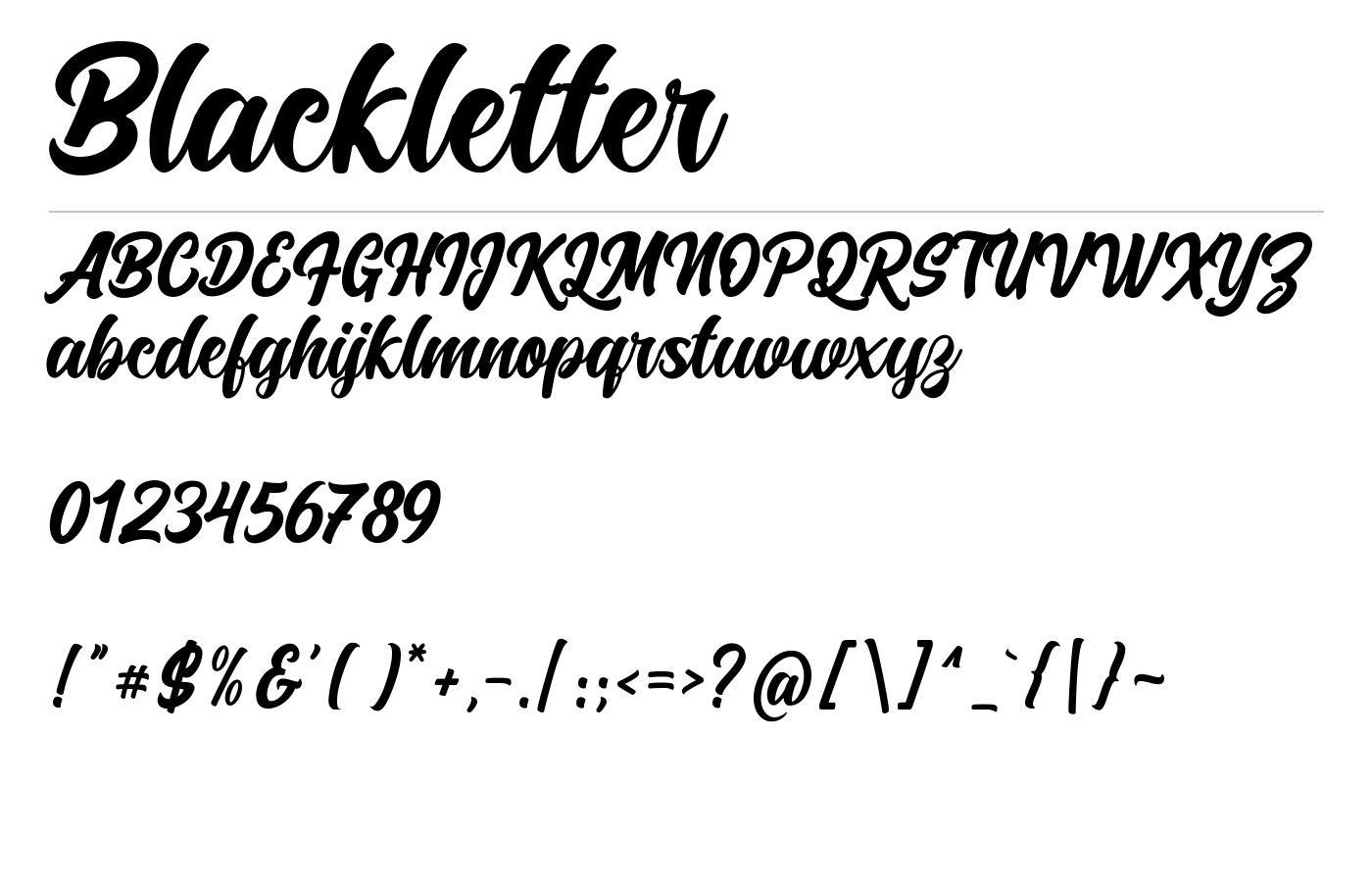 Blackletter Font preview