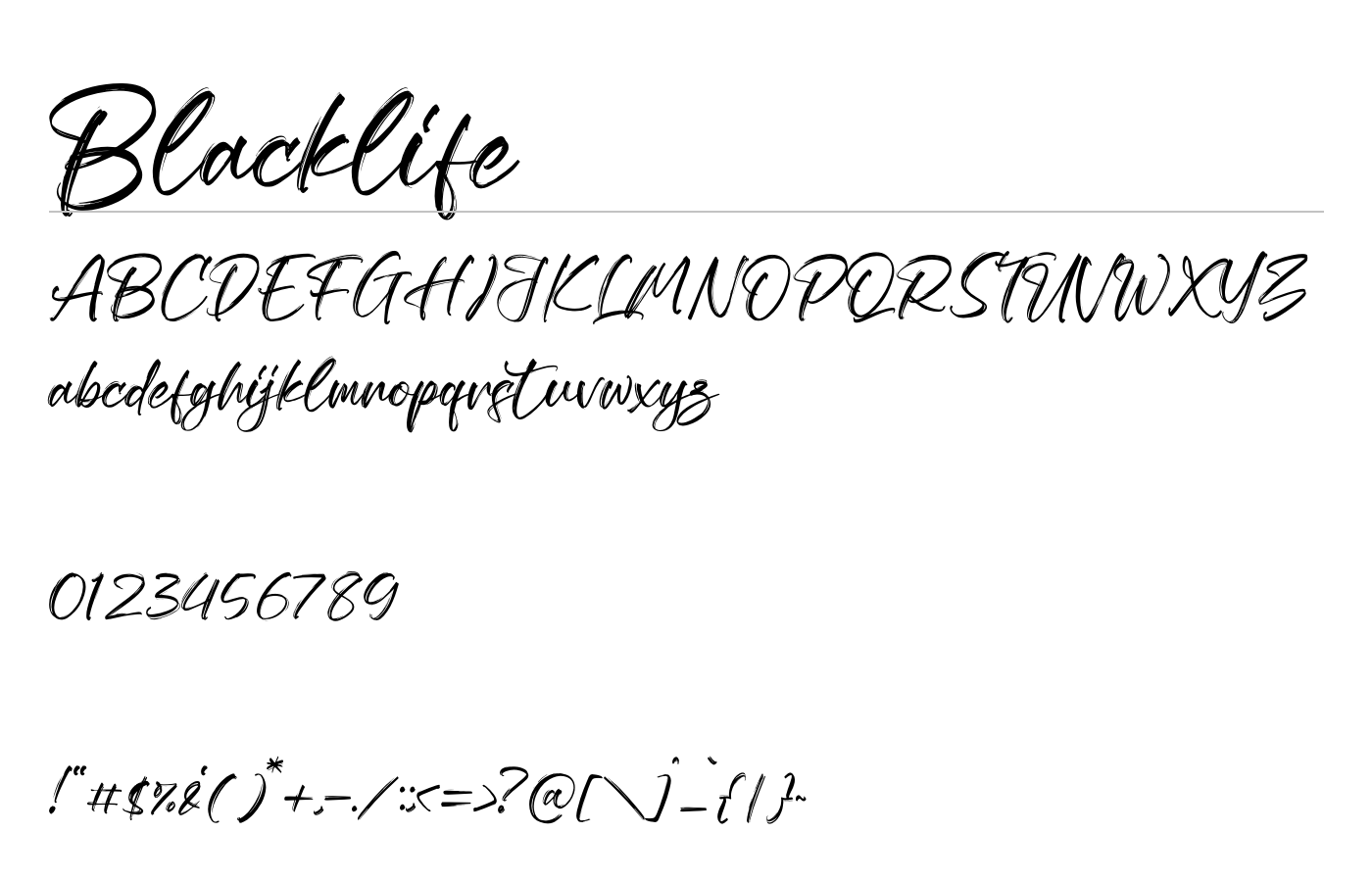 Blacklife Font preview