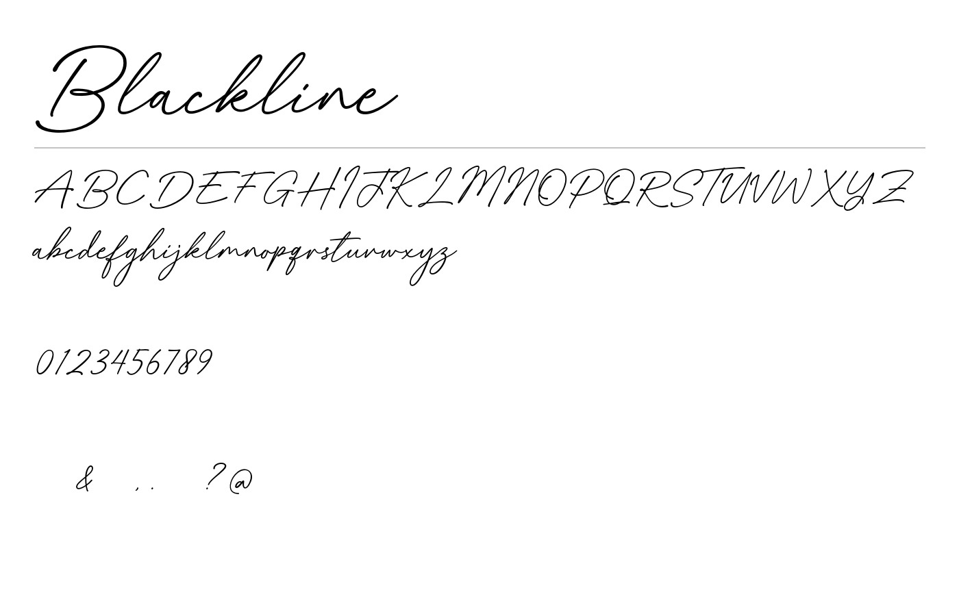 Blackline Font preview