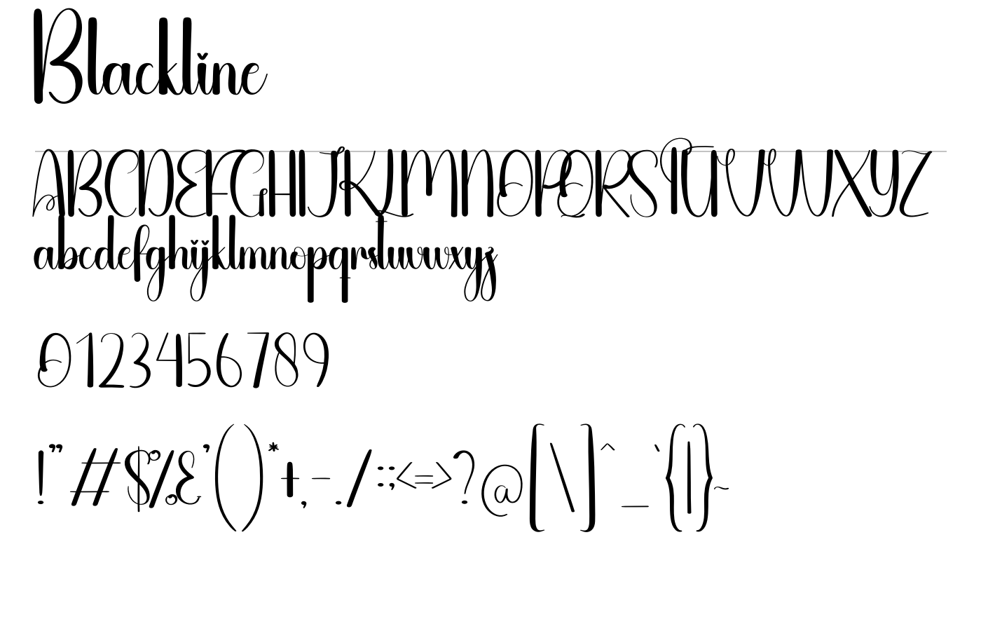 Blackline Font preview