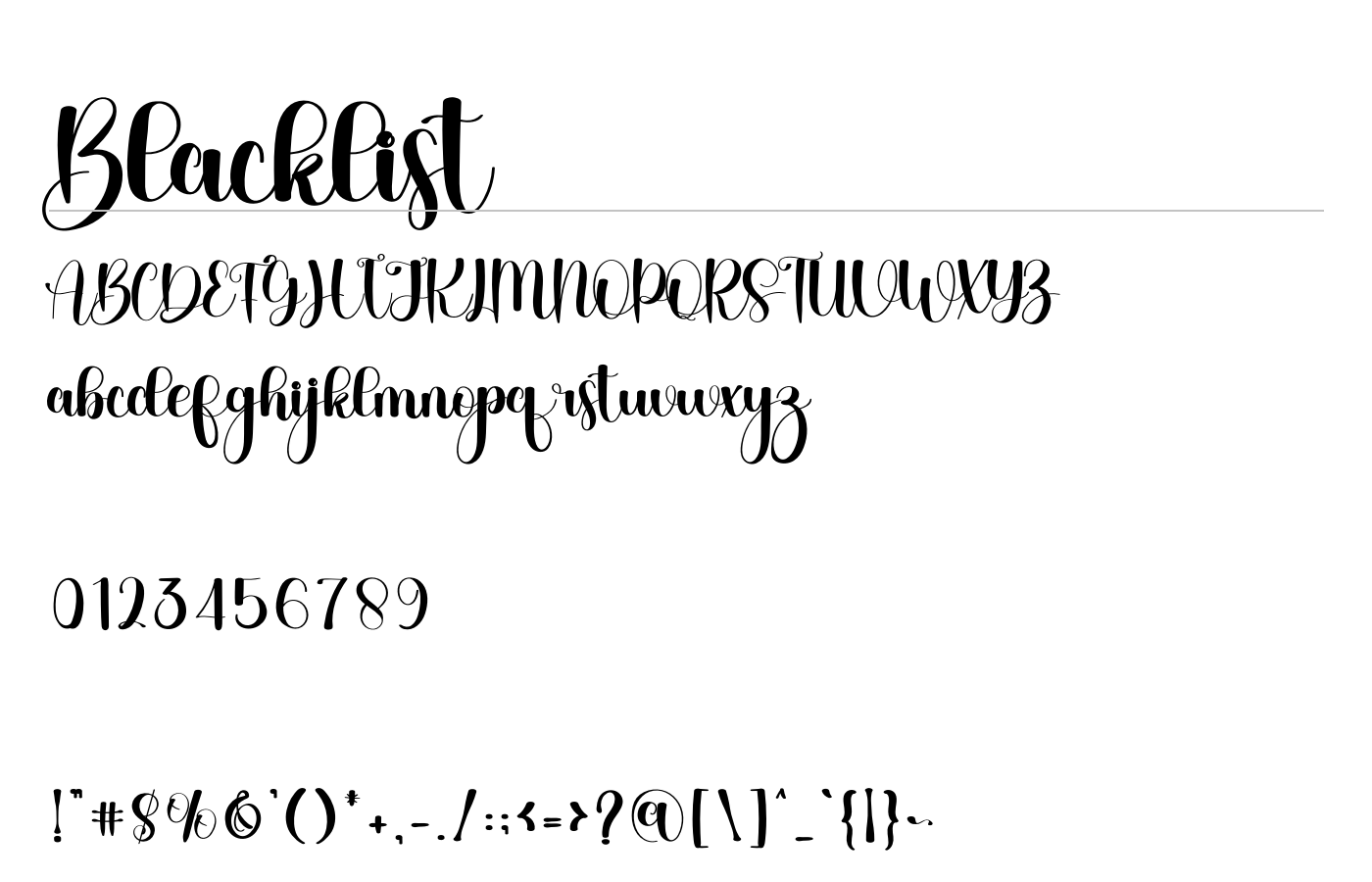 Blacklist Font preview