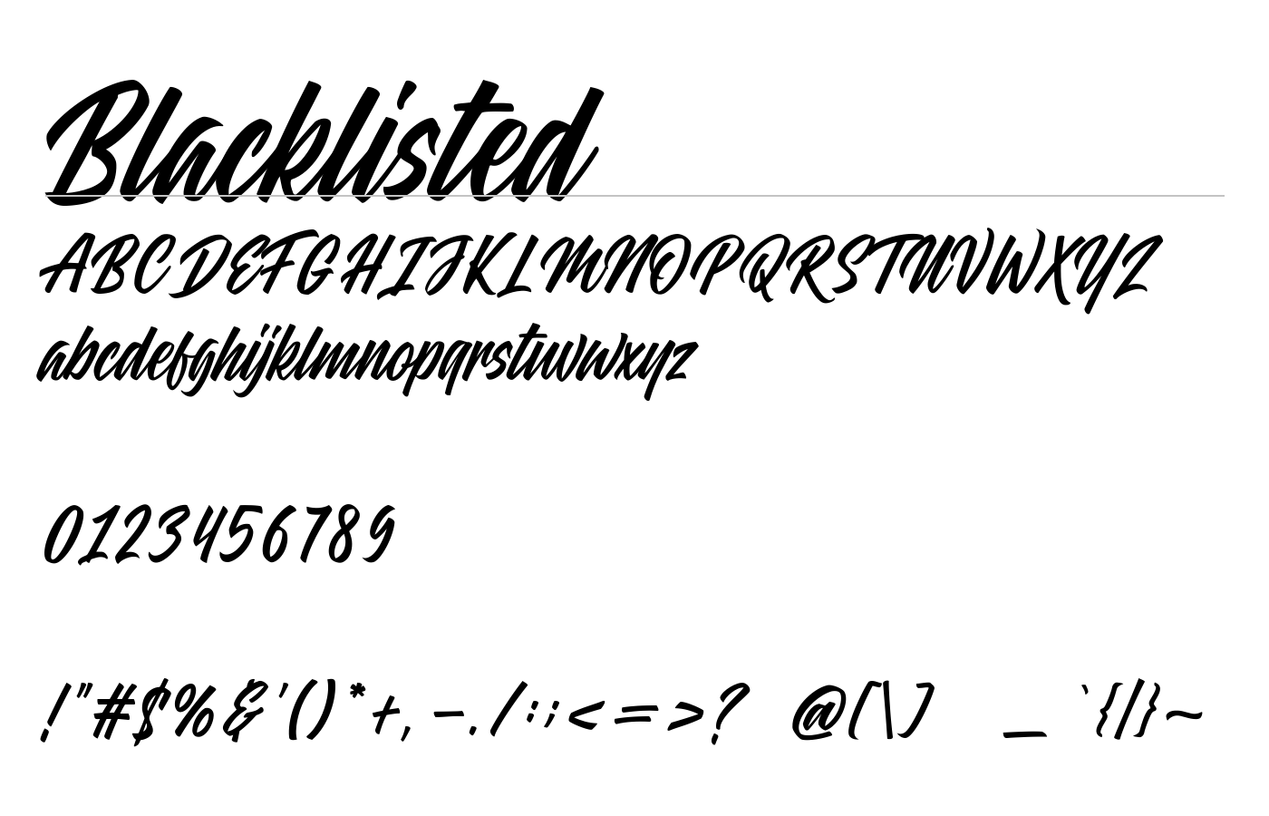 Blacklisted Font preview