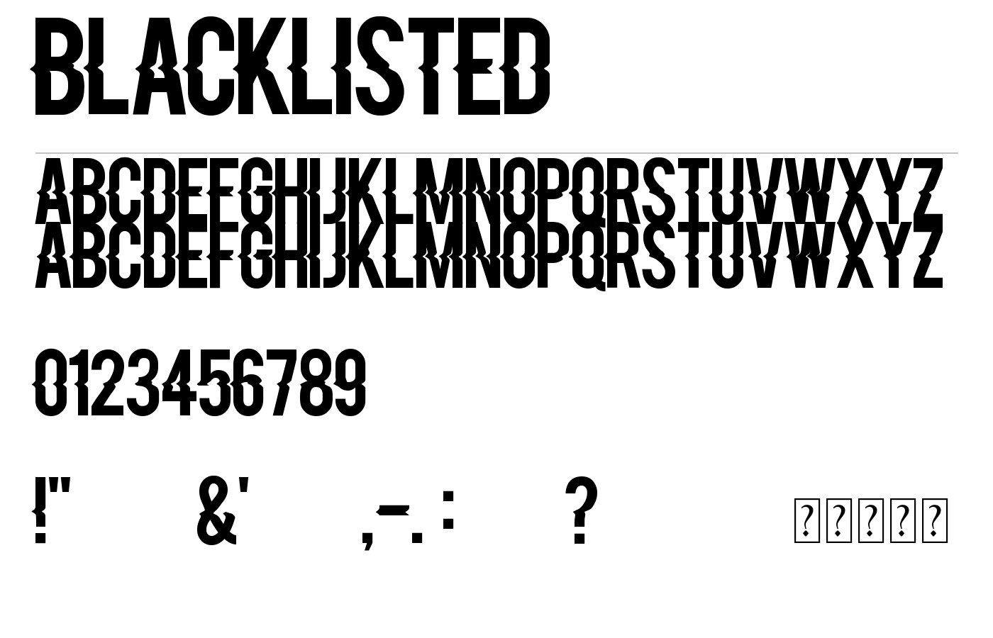 Blacklisted Font preview