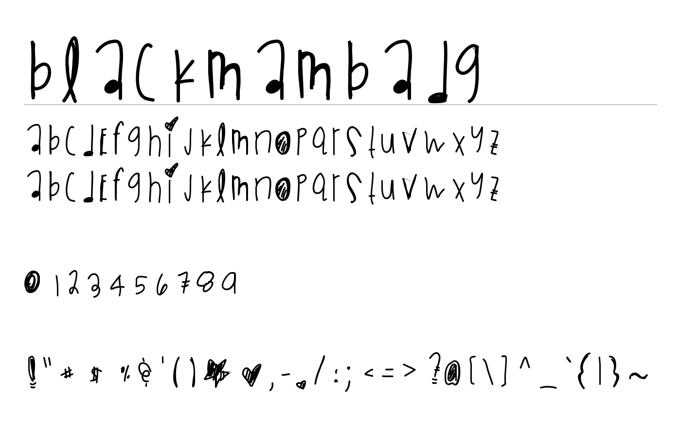 BlackMambaDg Font preview