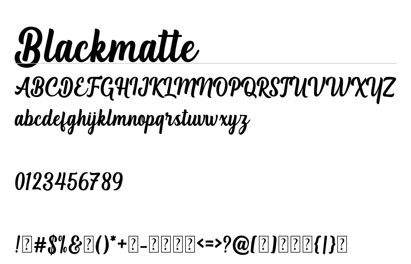 Blackmatte Font preview