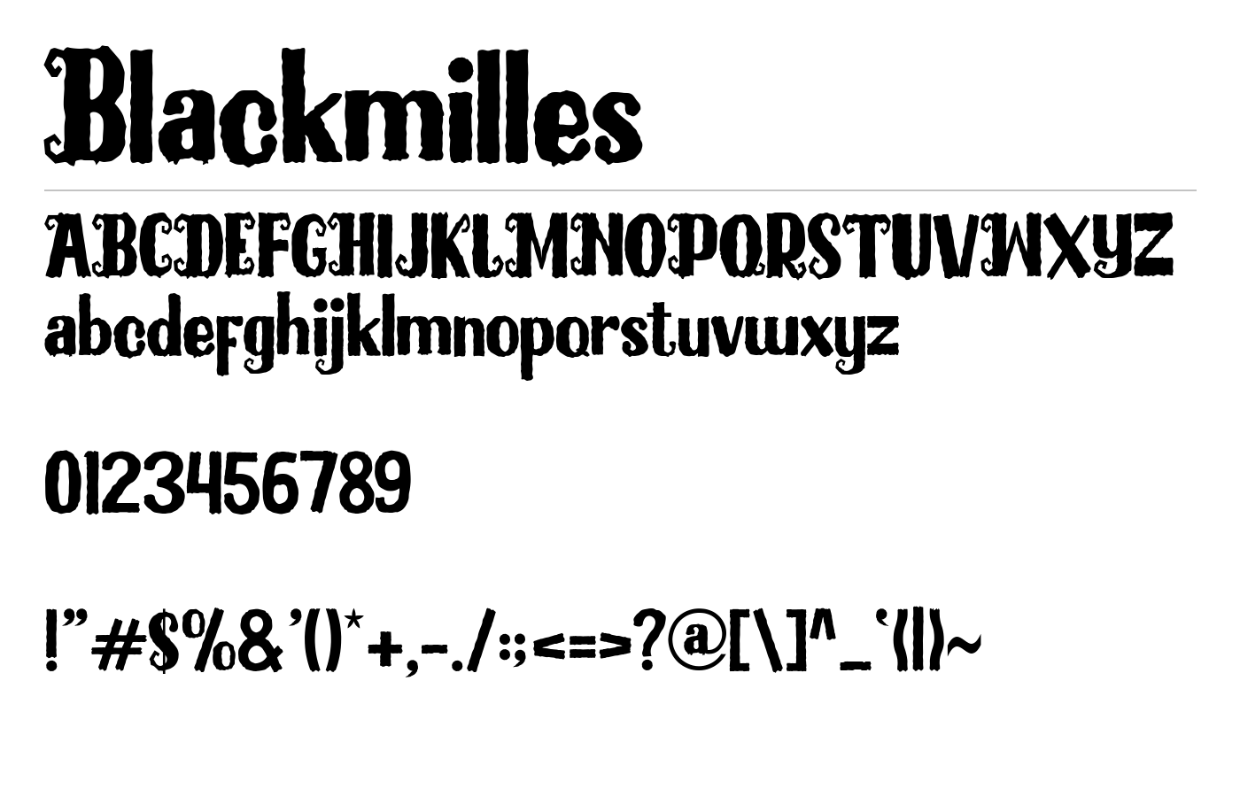 Blackmilles Font preview