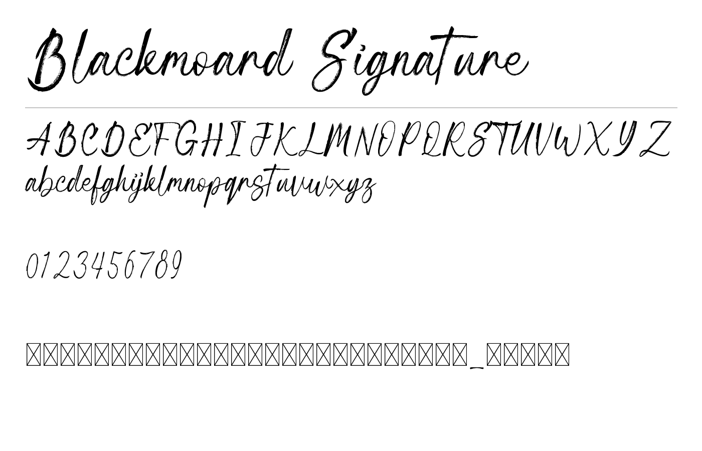 Blackmoard Signature Font preview
