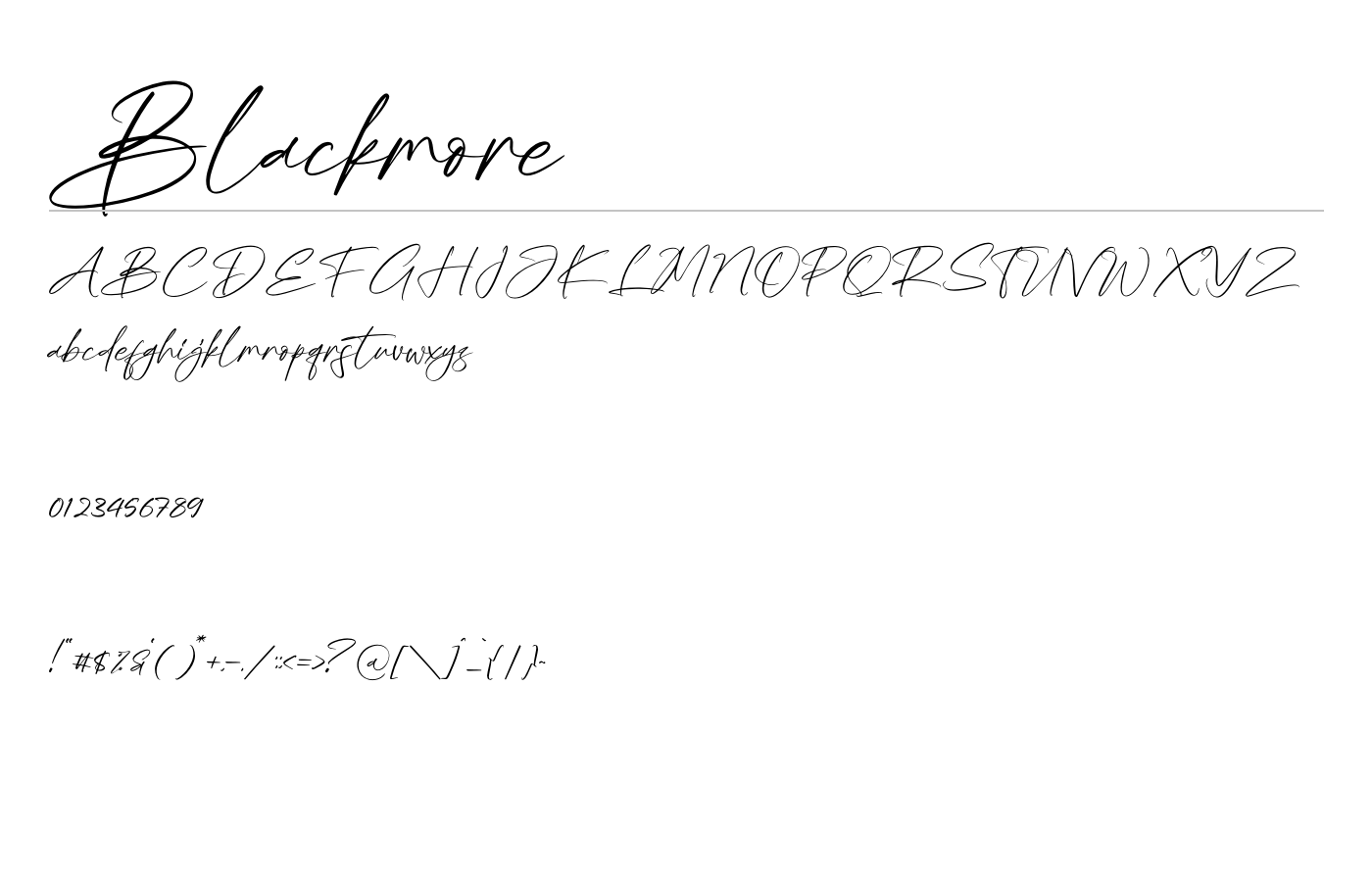 Blackmore Font preview