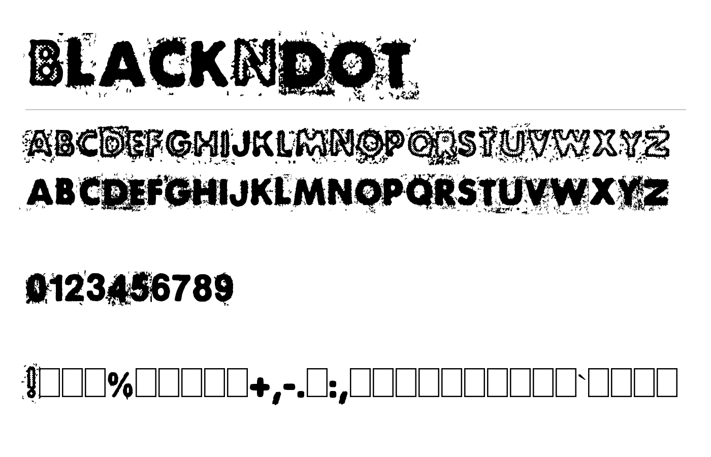 BlackNdot Font preview