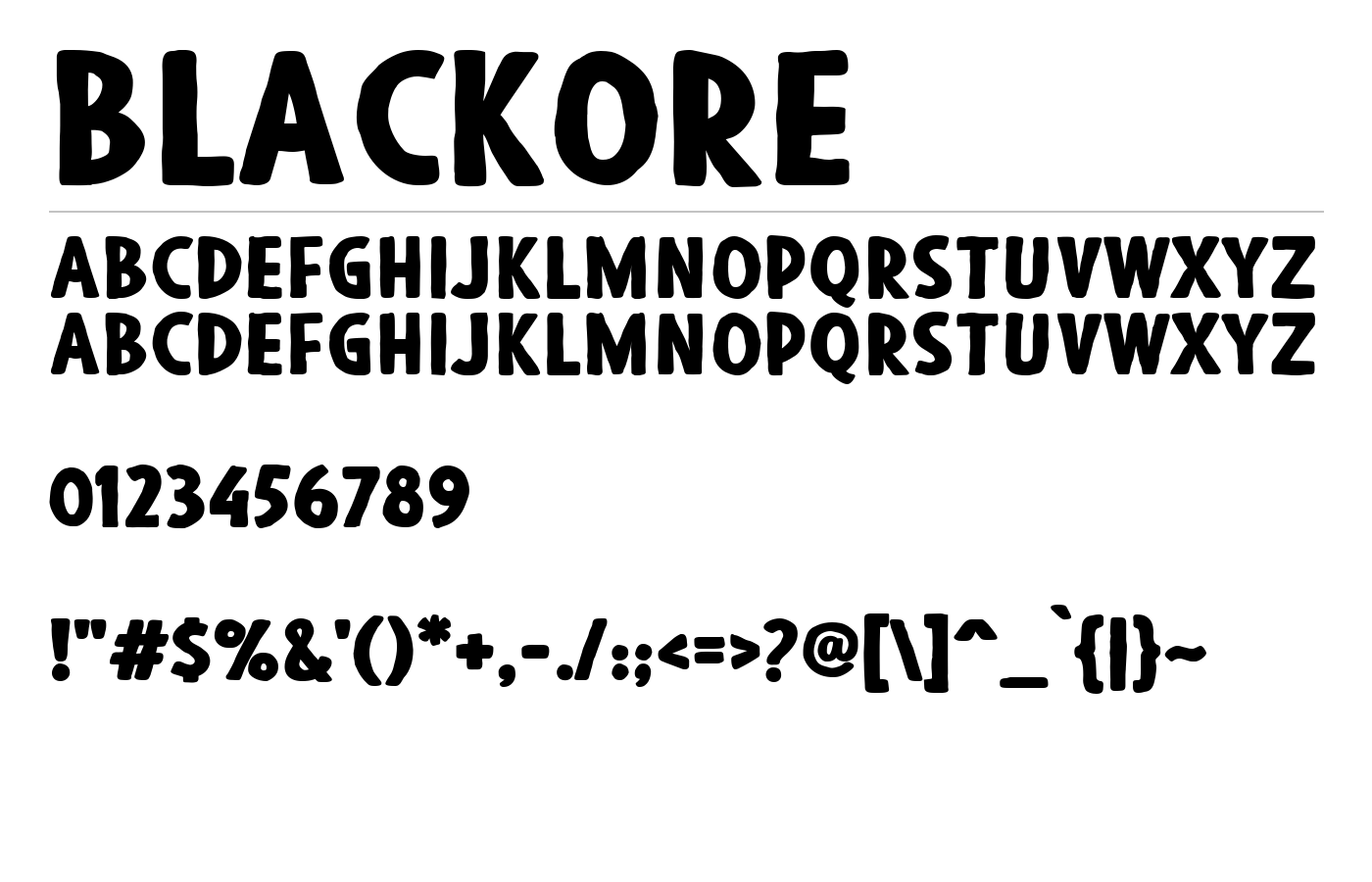 Blackore Font preview