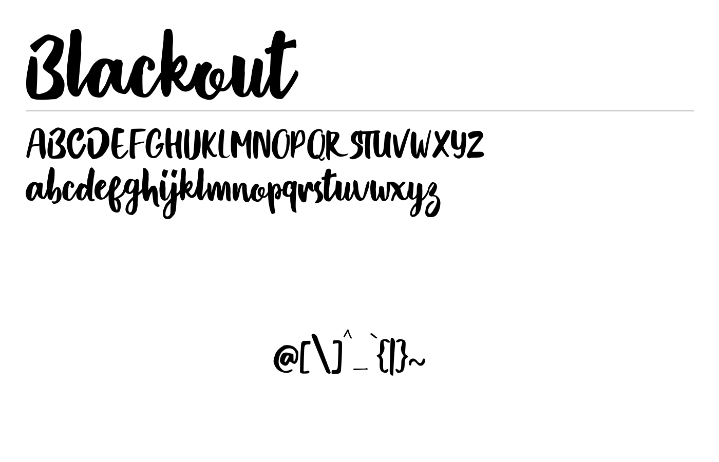 Blackout Font preview